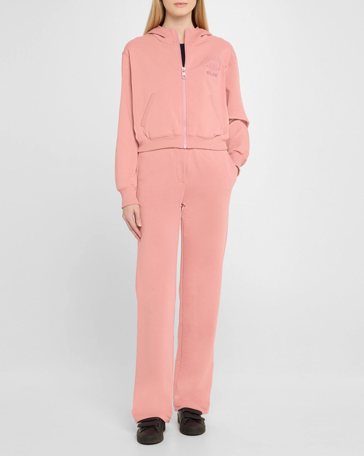 Dolce & Gabbana College Logo Zip-Front Hoodie