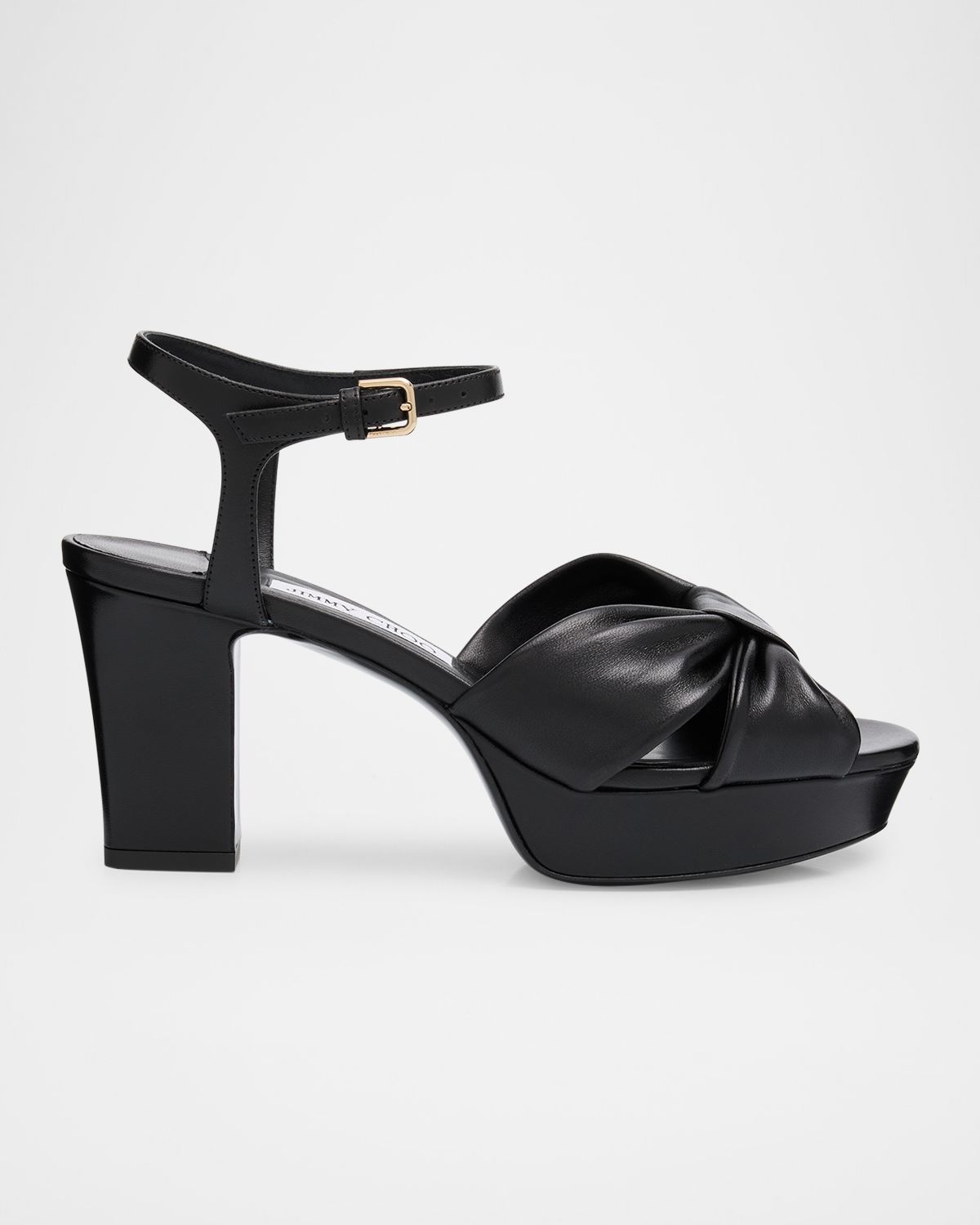 Jimmy Choo Heloise Leather Knot Platform Sandals