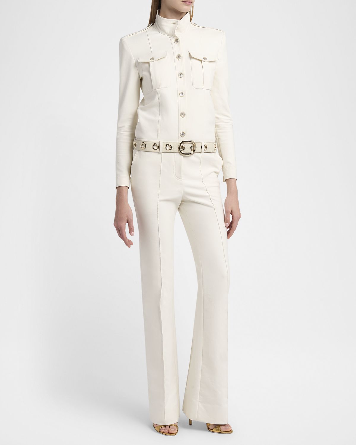 TOM FORD Long-Sleeve Bootcut-Leg Safari Jumpsuit