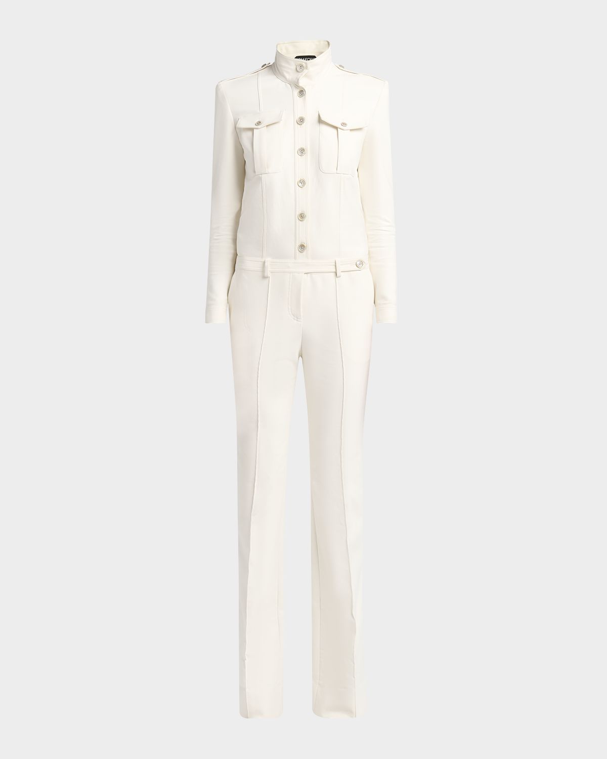 TOM FORD Long-Sleeve Bootcut-Leg Safari Jumpsuit