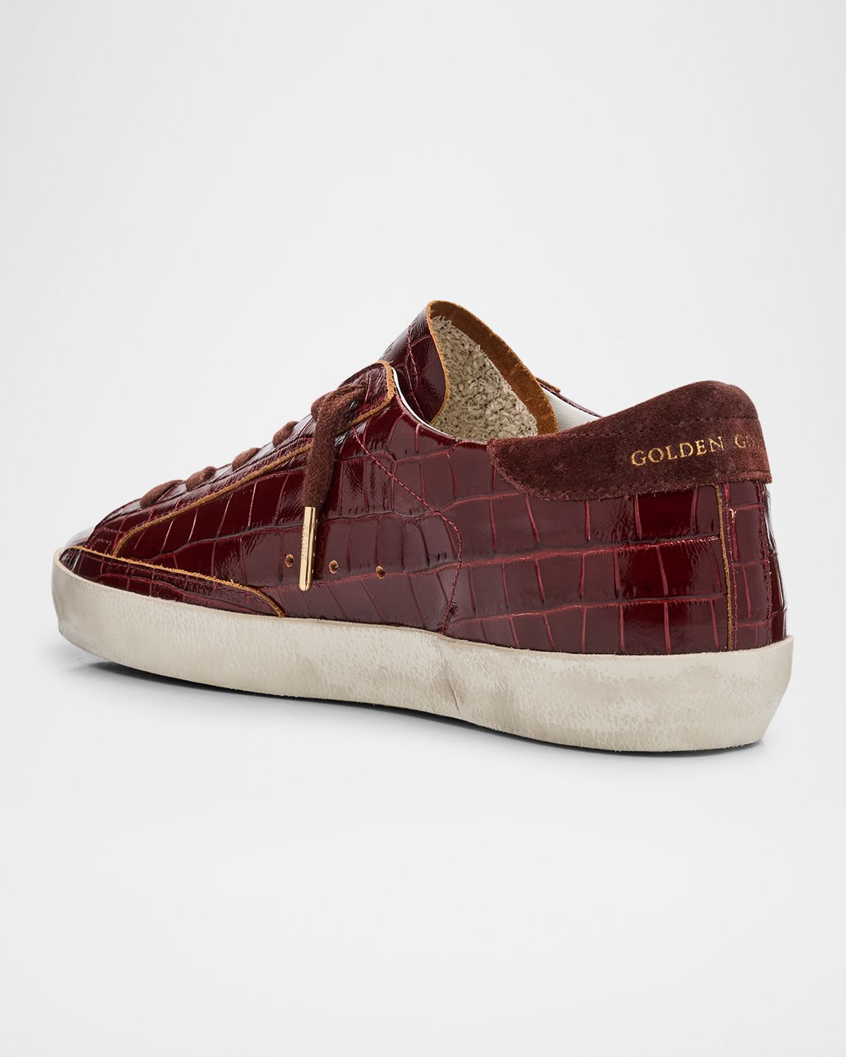 Golden Goose Super-Star Croco Embossed Leather Low-Top Sneakers