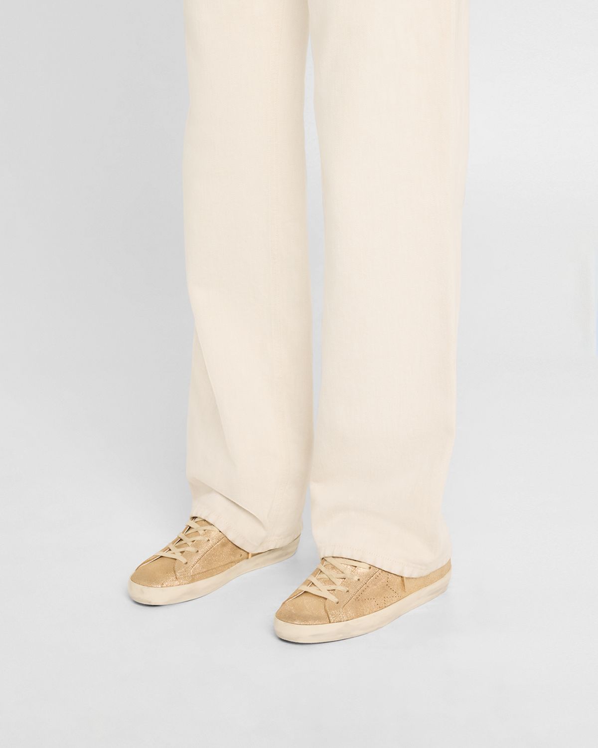 Golden Goose Super-Star Glitter Suede Low-Top Sneakers