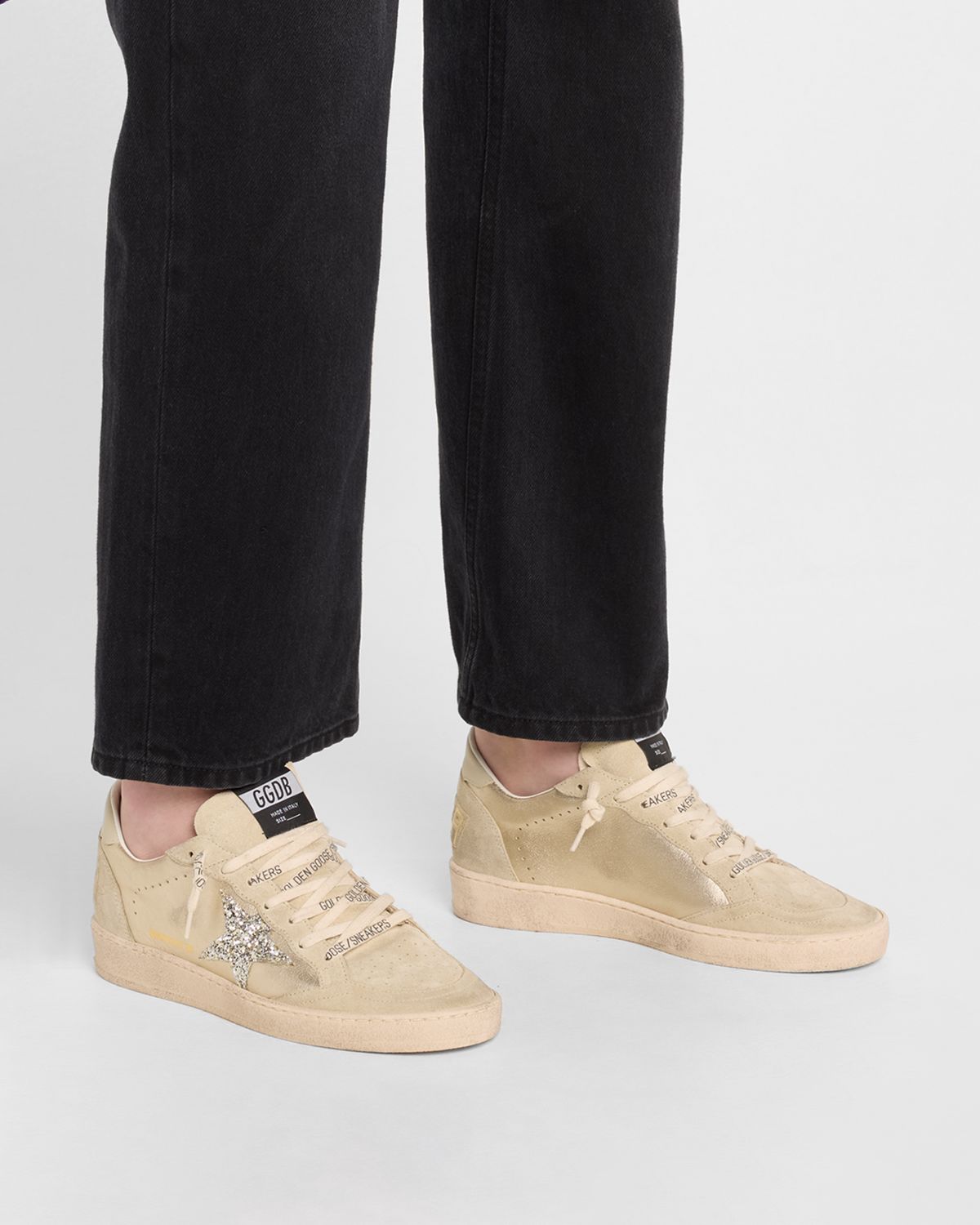 Golden Goose Ball Star Metallic Glitter Low-Top Sneakers