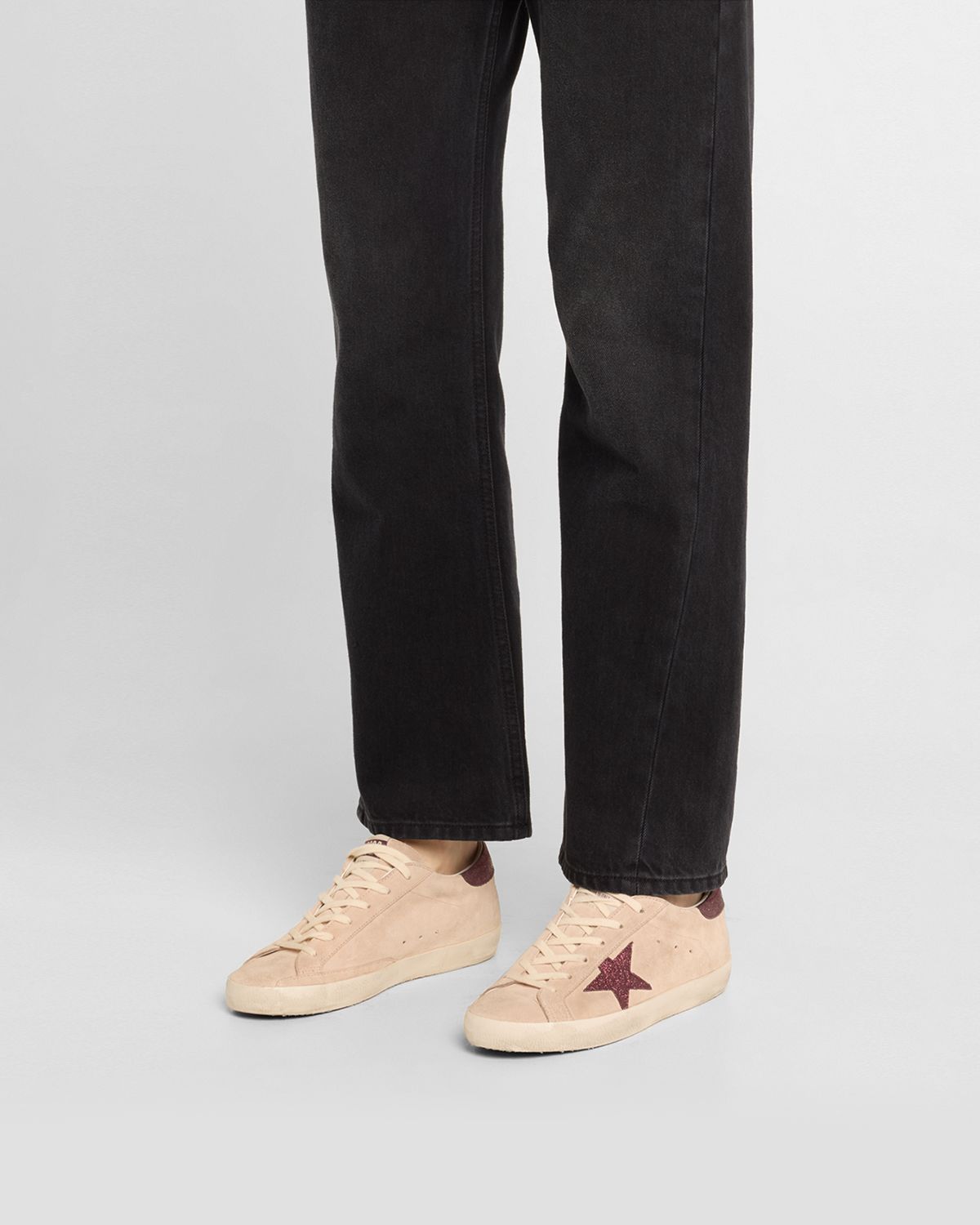 Golden Goose Super-Star Glitter Suede Low-Top Sneakers