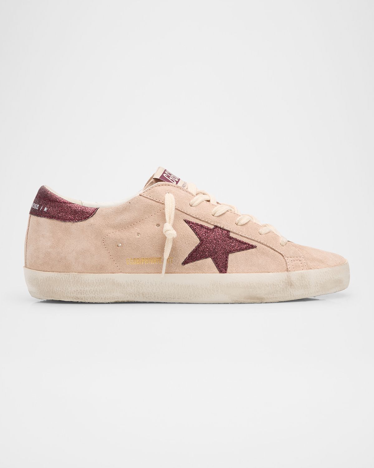 Golden Goose Super-Star Glitter Suede Low-Top Sneakers