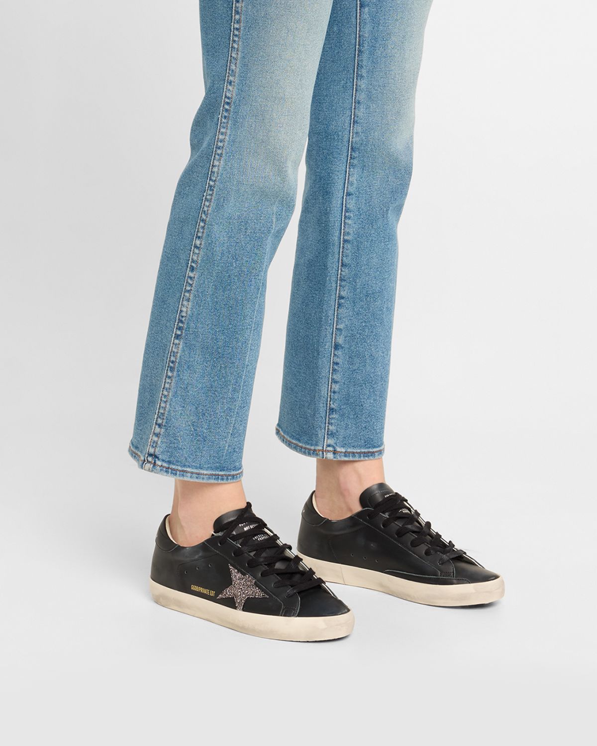 Golden Goose Super-Star Swarovski Leather Low-Top Sneakers