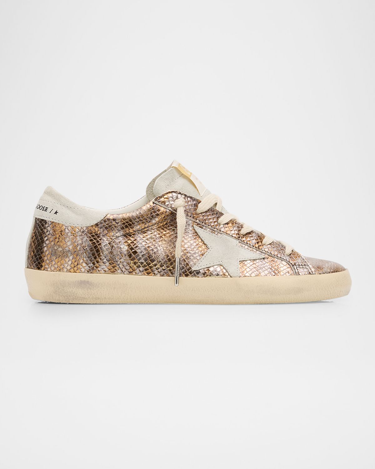 Golden Goose Super-Star Metallic Embossed Low-Top Sneakers