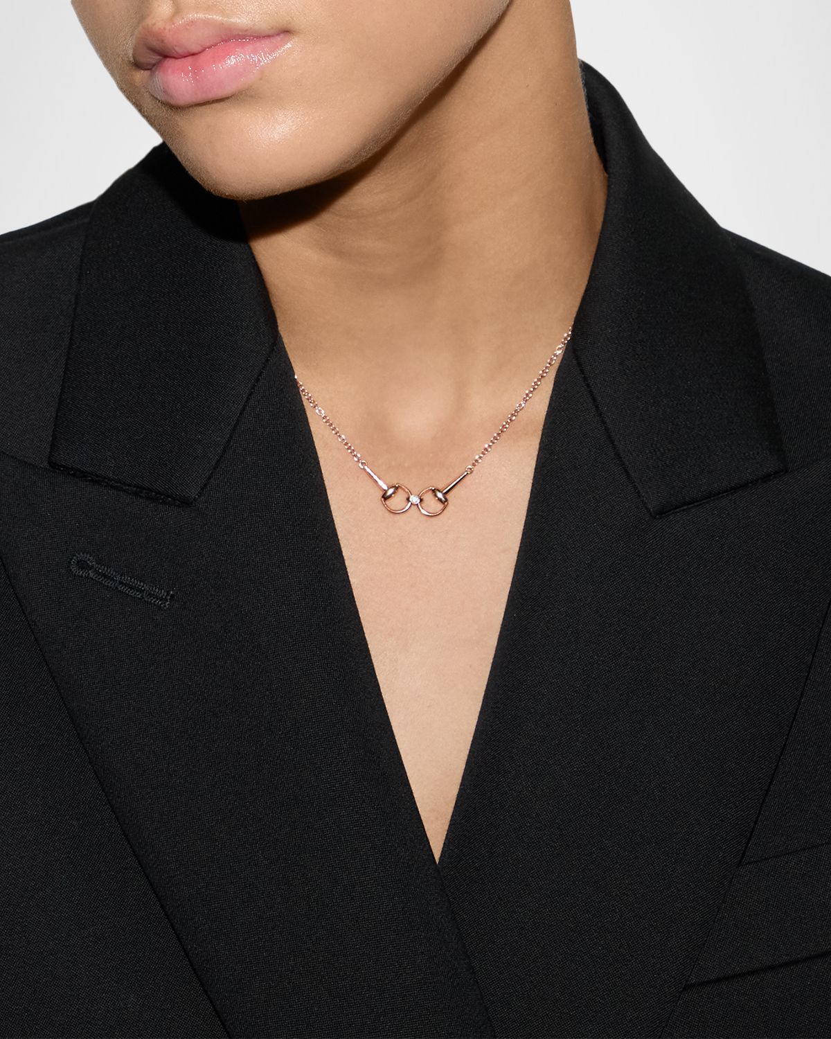 Gucci Small Horsebit Diamond Earrings