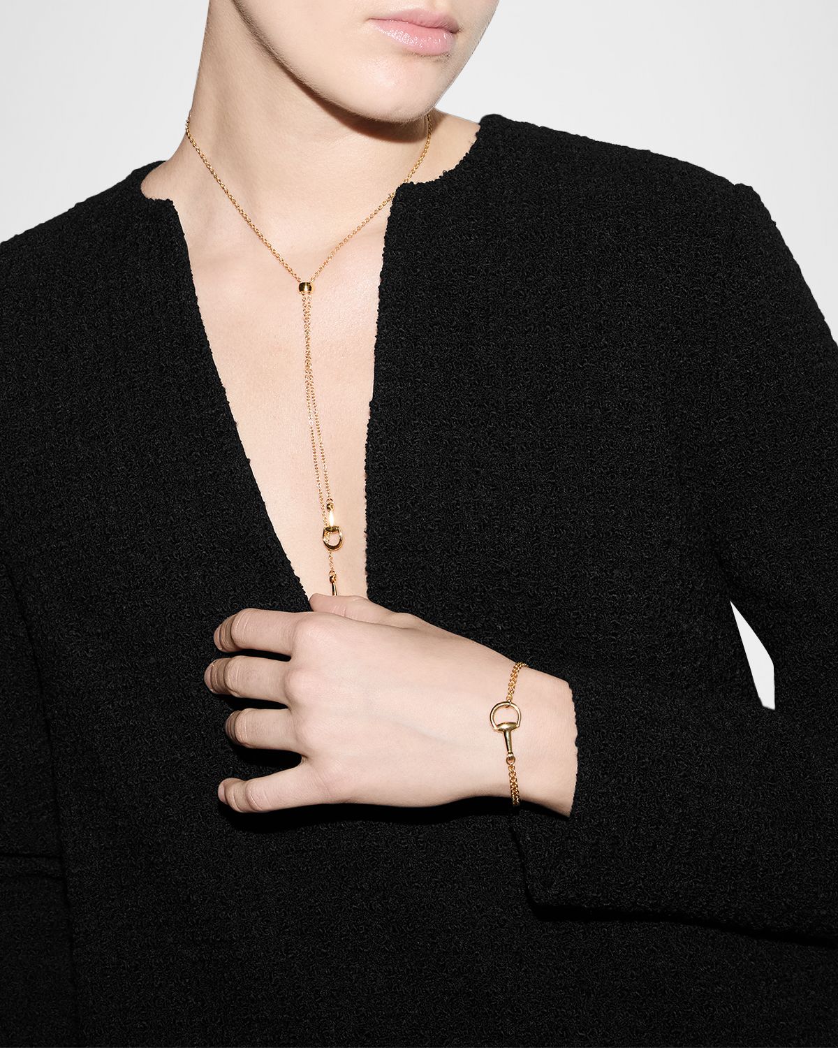 Gucci 18K Yellow Gold Horsebit Chain Bracelet, Medium