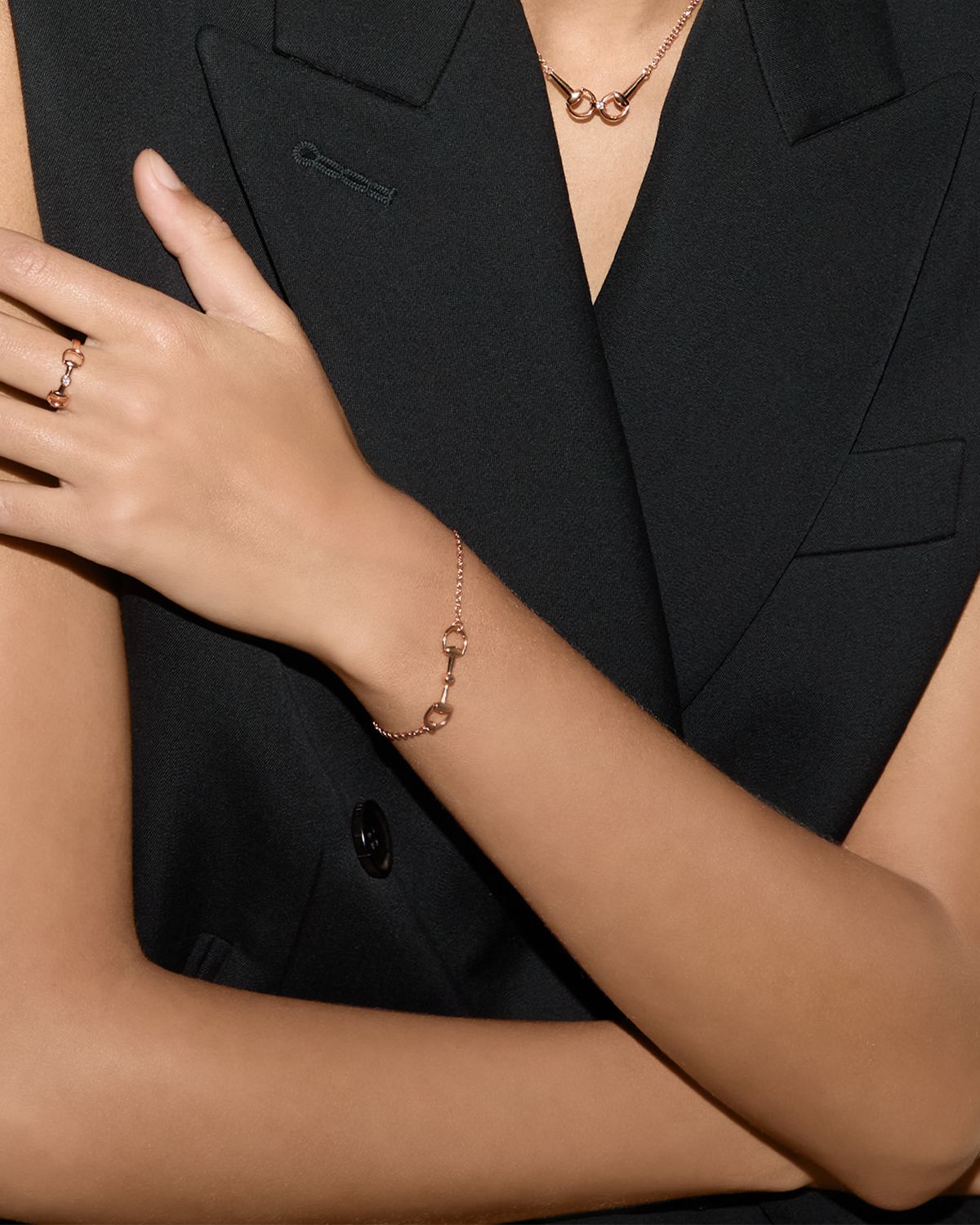 Gucci Small Horsebit Diamond Bracelet