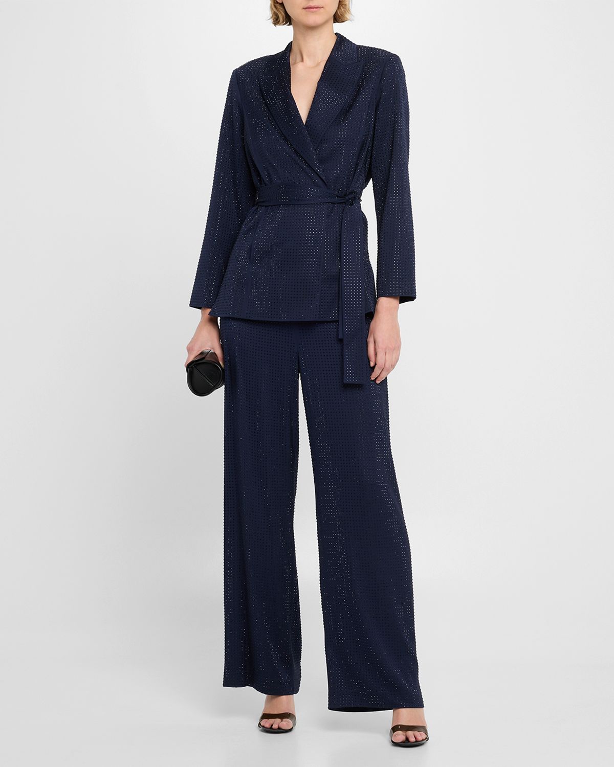 Ungaro Rhinestone Wrap-Front Jacket