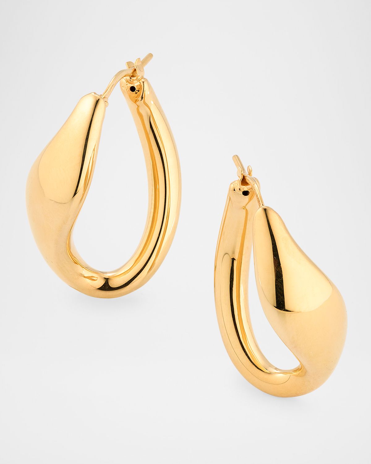 Lisa Nik Golden Dreams 18K Yellow Gold Oval Twist Hoop Earrings