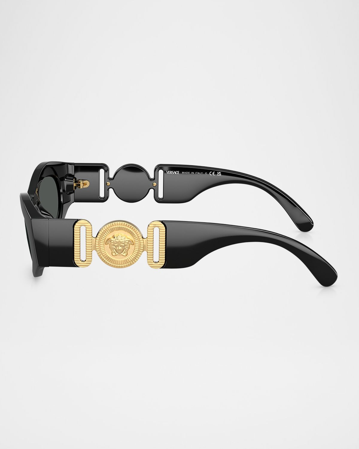 Versace Medusa Embellished Oval Plastic Sunglasses, 51MM