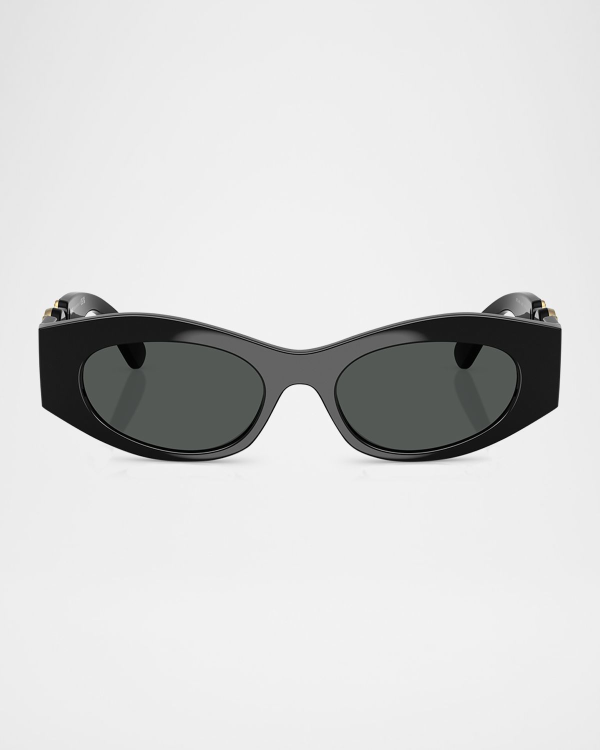 Versace Medusa Embellished Oval Plastic Sunglasses, 51MM