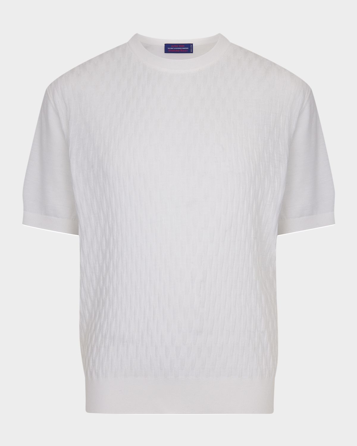 Stefano Ricci Men 's Cashmere Short-Sleeve Crewneck Sweater | Thumbnail 7
