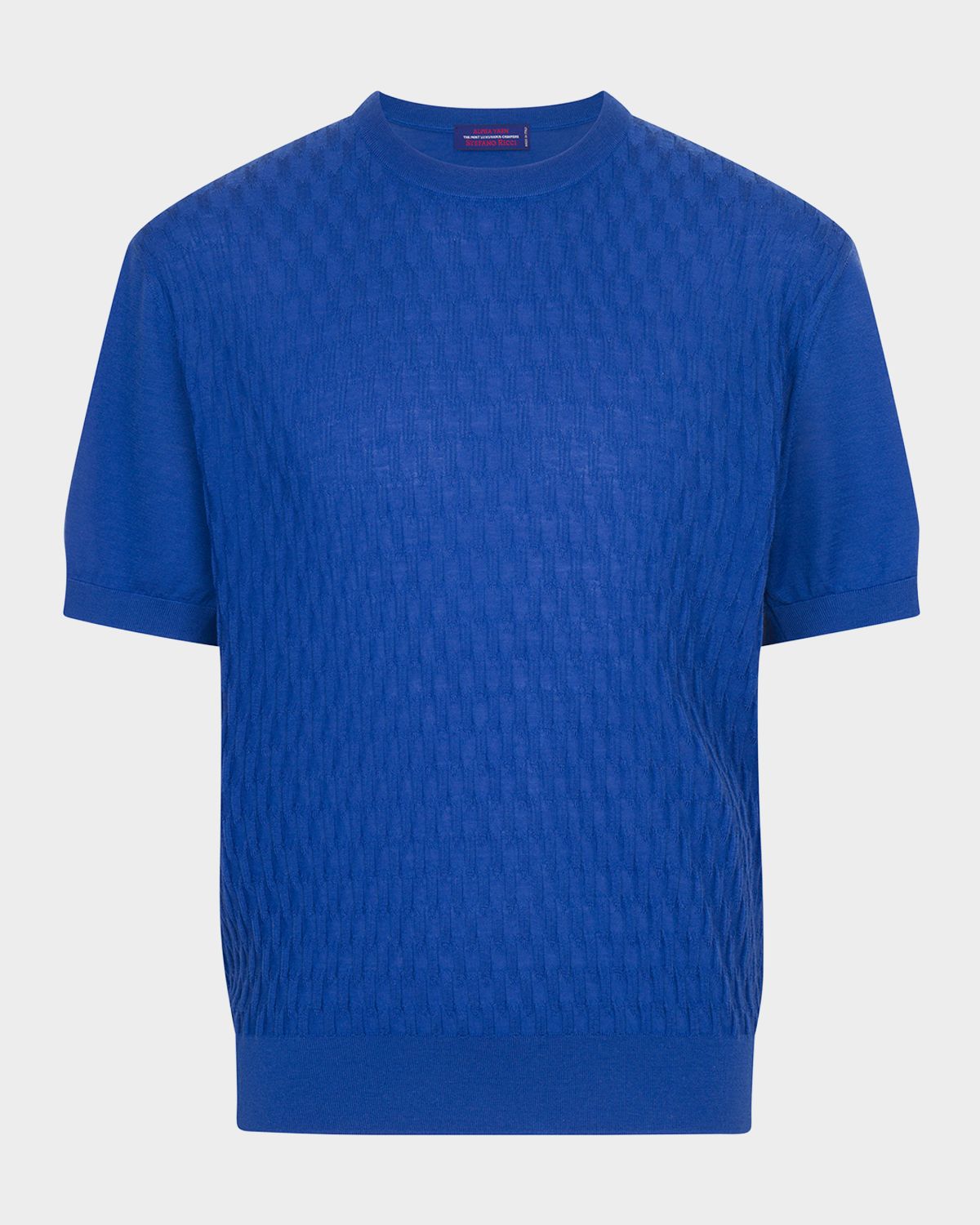 Stefano Ricci Men 's Cashmere Short-Sleeve Crewneck Sweater | Thumbnail 7