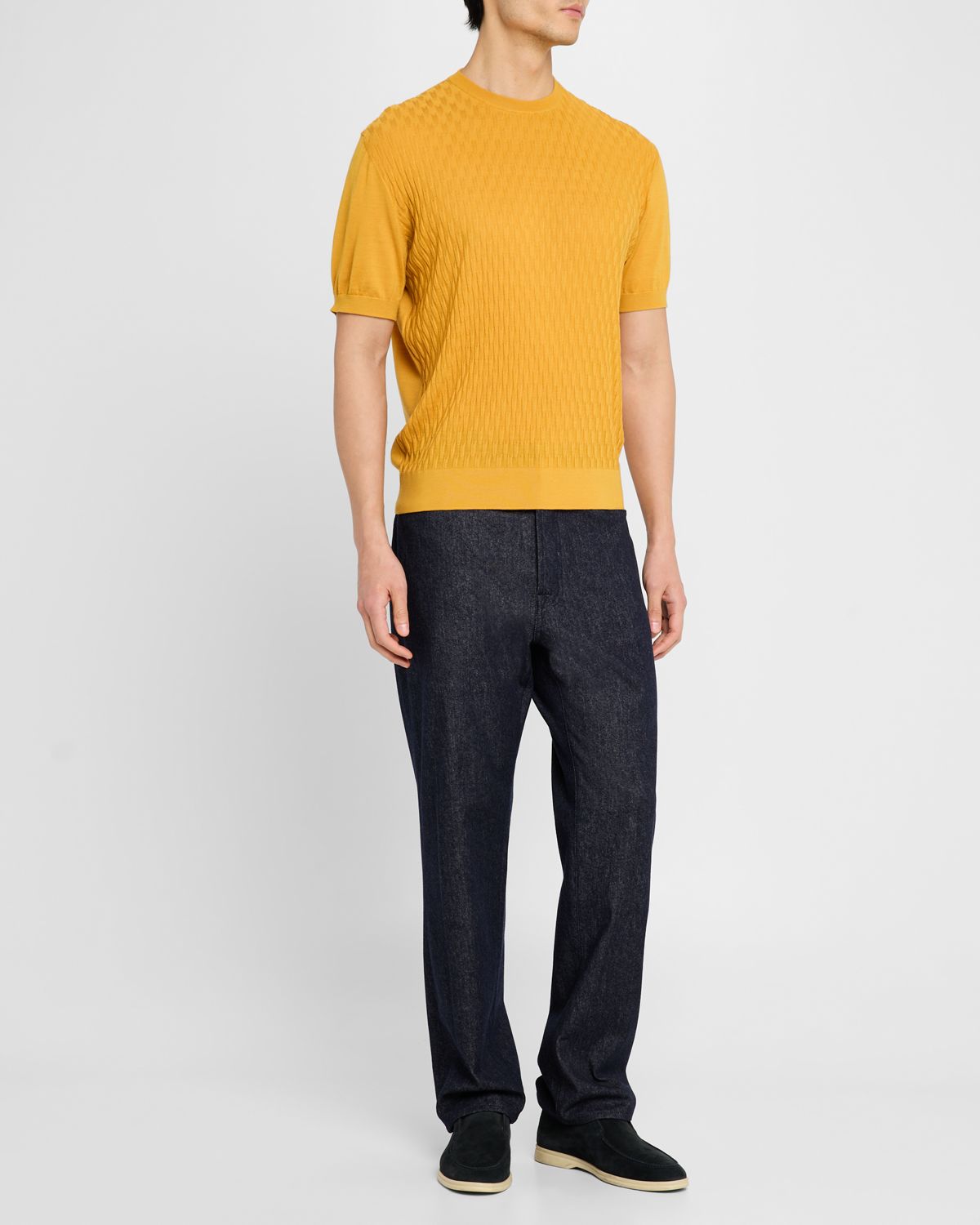 Stefano Ricci Men 's Cashmere Short-Sleeve Crewneck Sweater