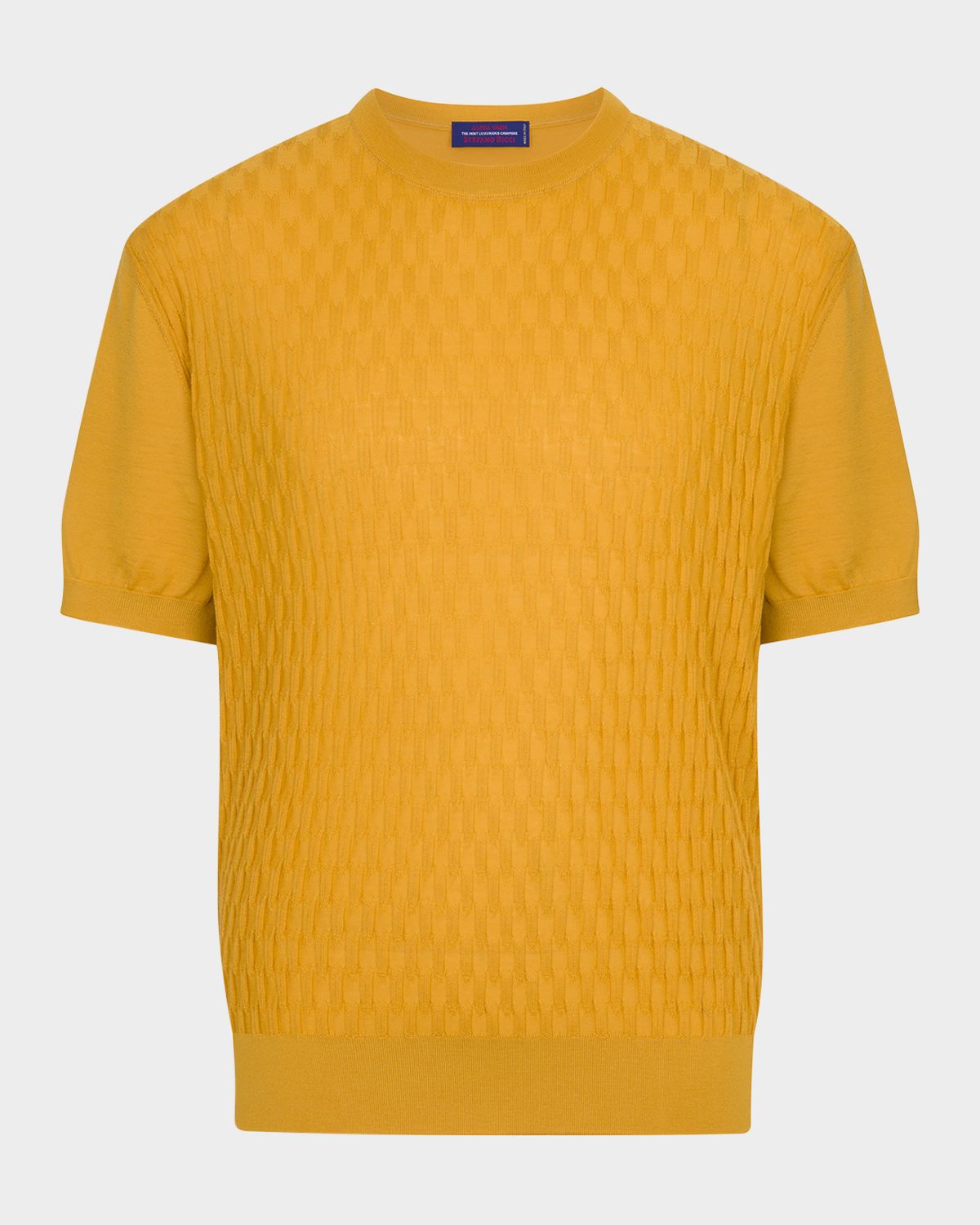 Stefano Ricci Men 's Cashmere Short-Sleeve Crewneck Sweater | Thumbnail 7 Stefano Ricci Men 's Cashmere Short-Sleeve Crewneck Sweater | Thumbnail 7