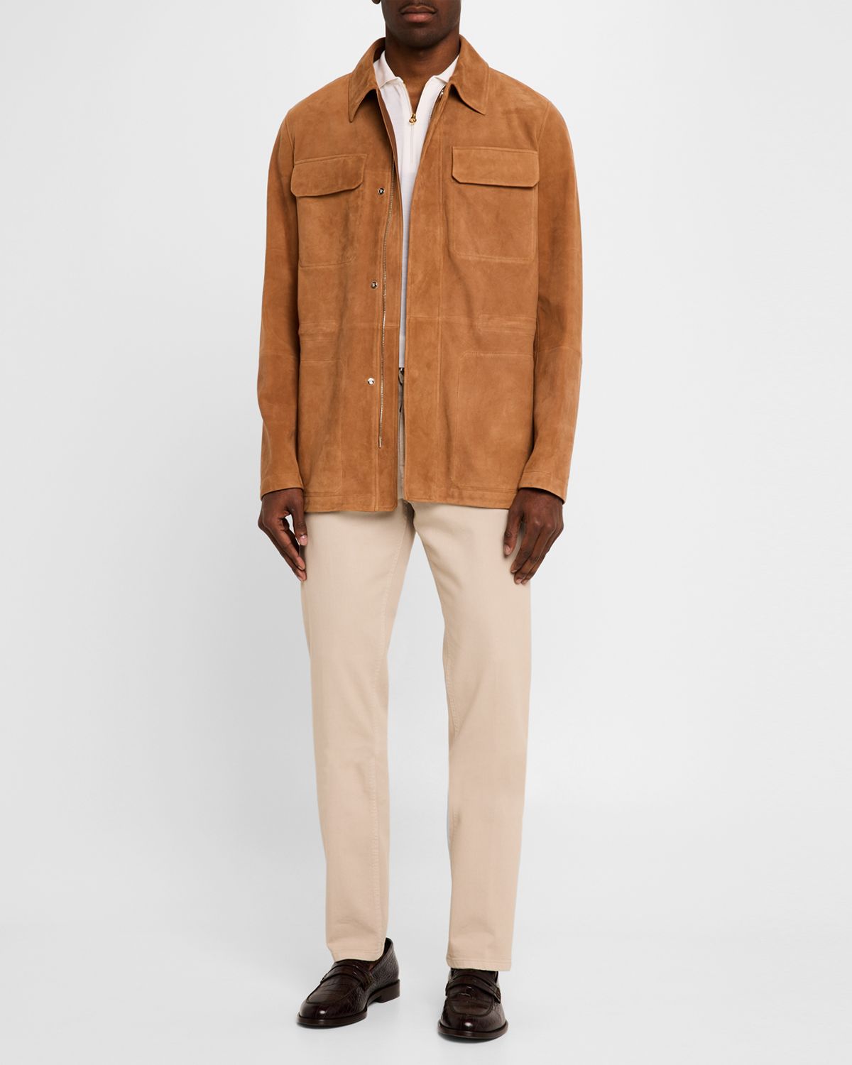 Stefano Ricci Men 's Suede Full-Zip Field Jacket