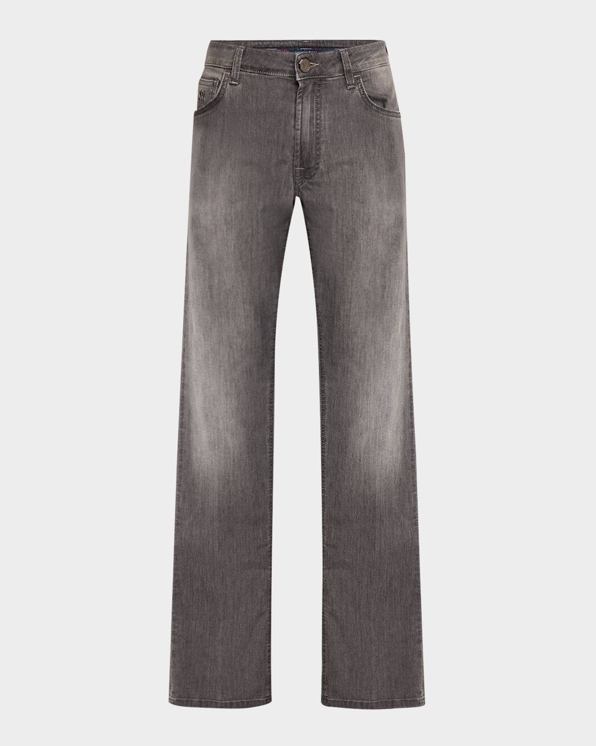 Stefano Ricci Men 's Grey-Wash Slim Fit Jeans