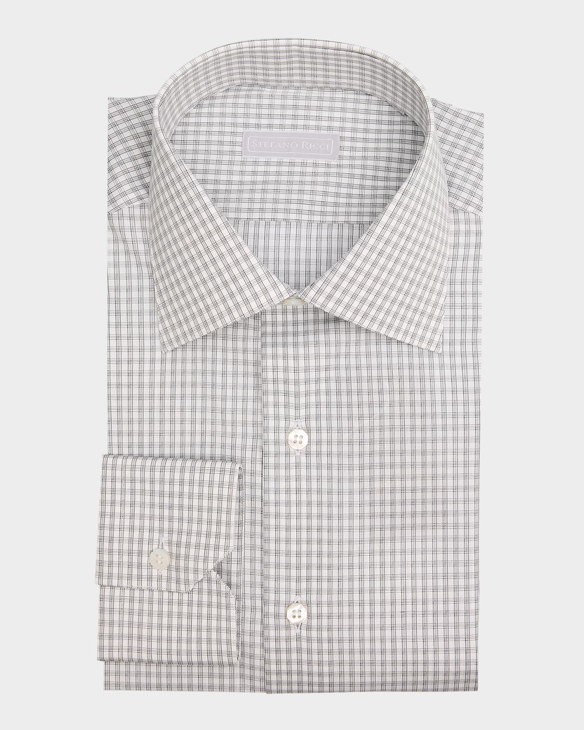 Stefano Ricci Men 's Cotton Micro-Check Dress Shirt