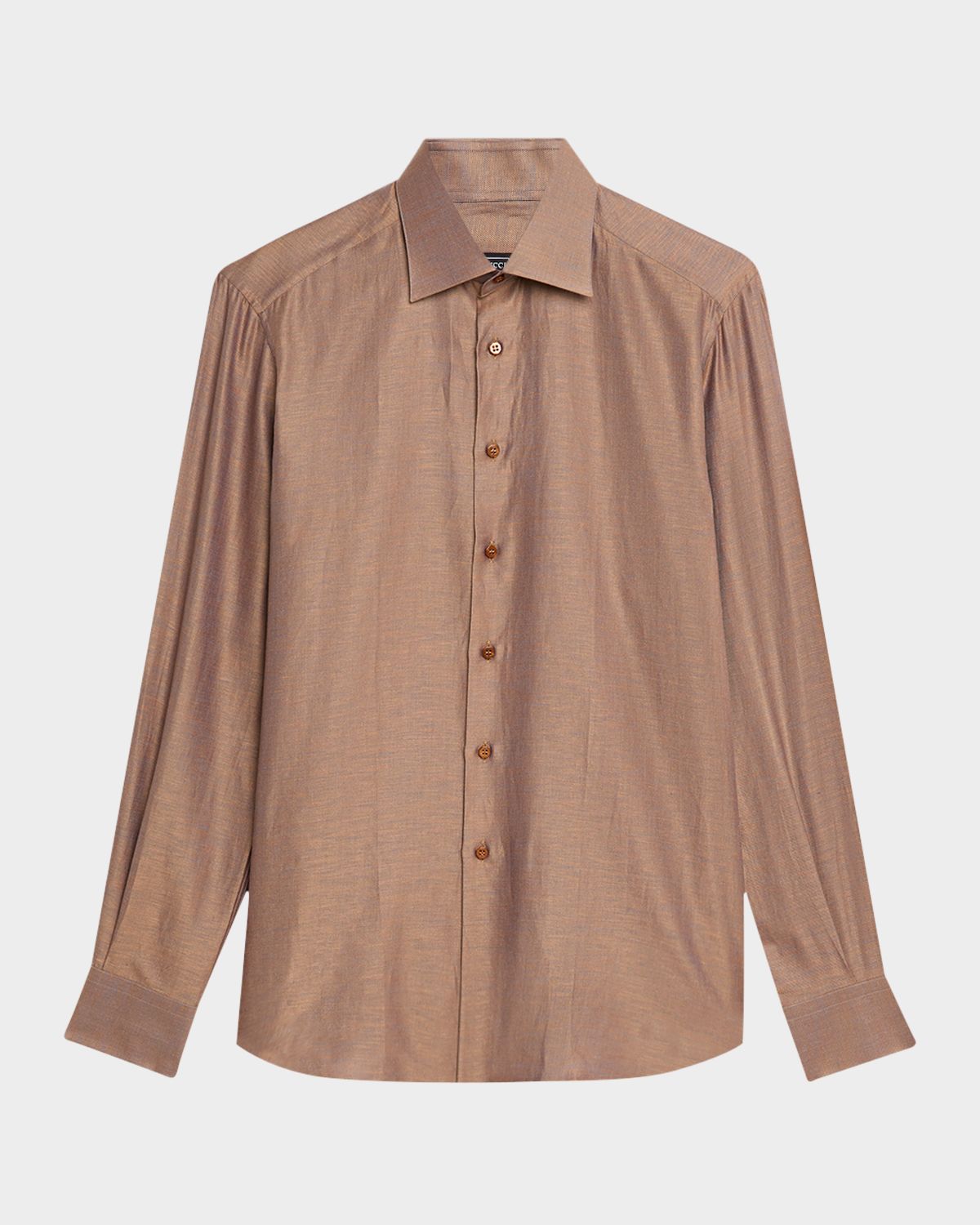 Stefano Ricci Men 's Heathered Cotton and Linen Sport Shirt