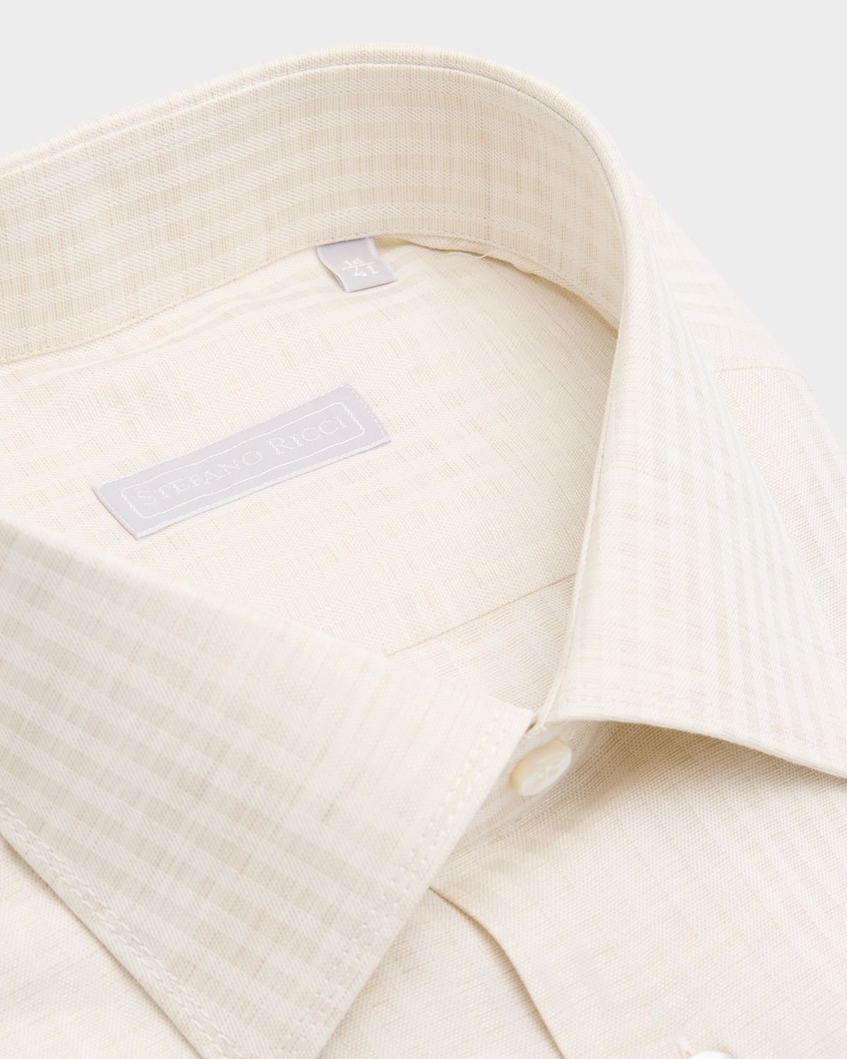 Stefano Ricci Men 's Cotton, Silk and Linen Stripe Dress Shirt