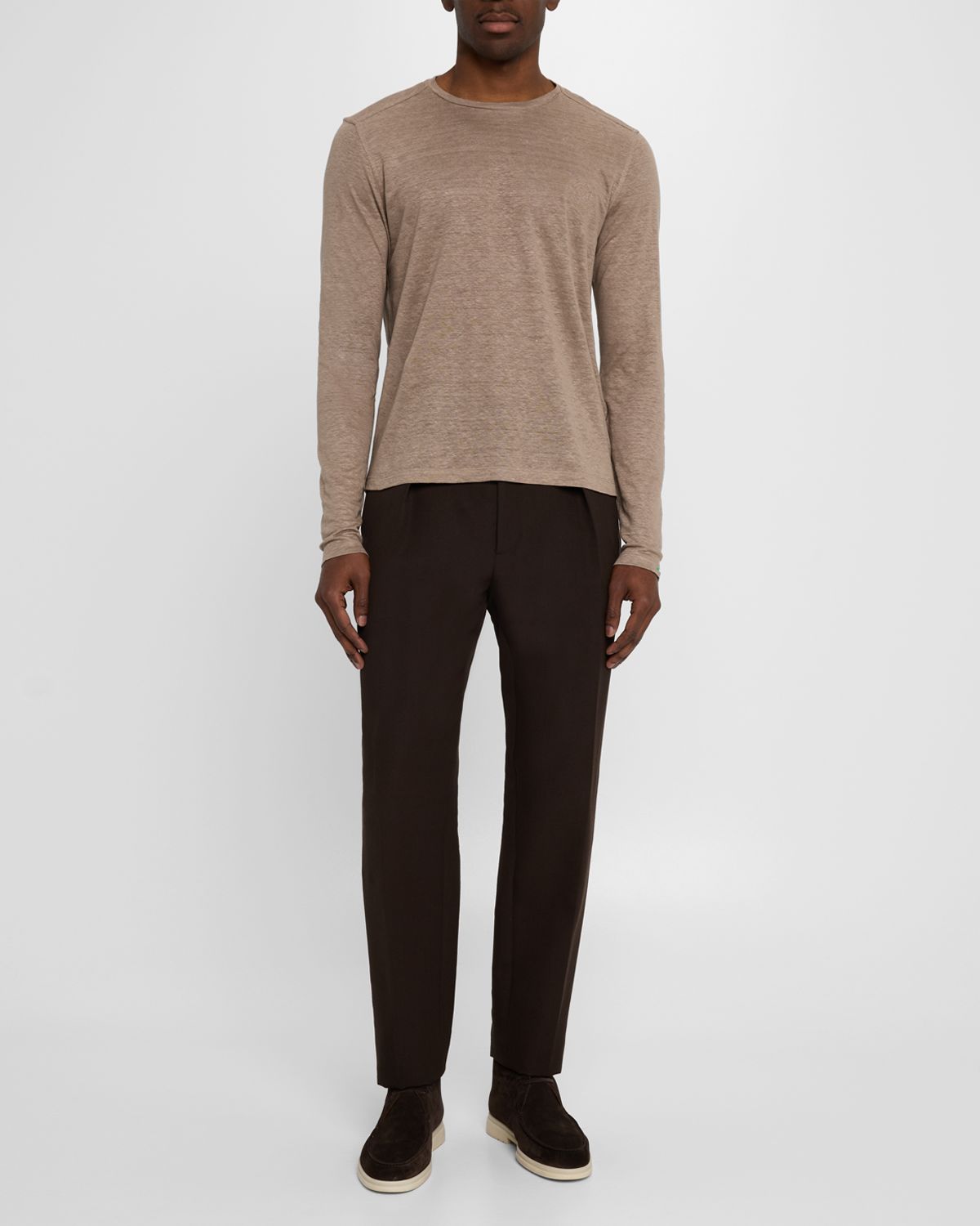 Stefano Ricci Men 's Linen Long-Sleeve T-Shirt