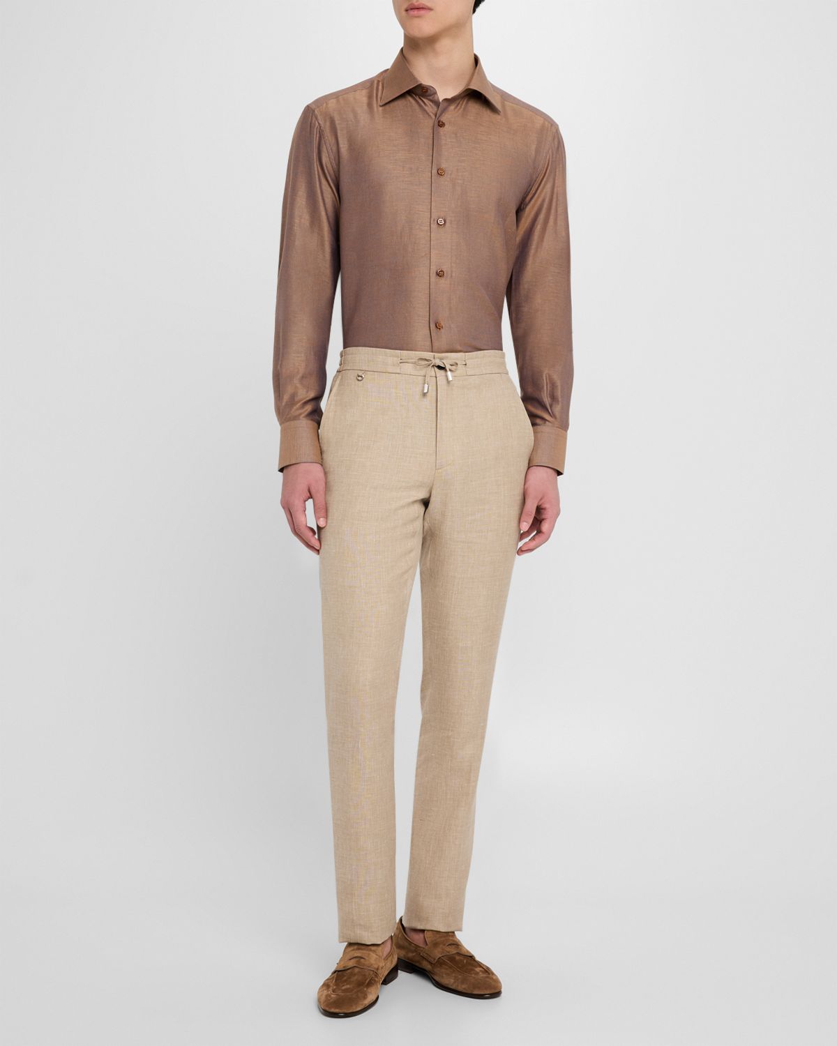 Stefano Ricci Men 's Drawstring Pull-On Pants