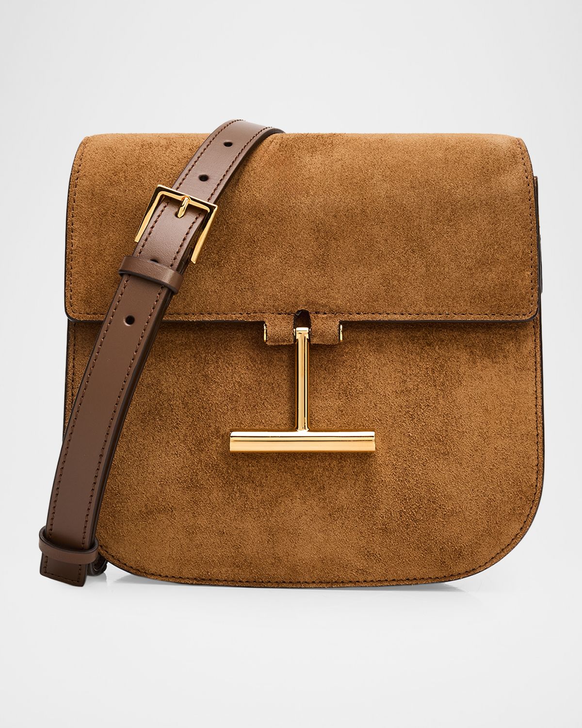 TOM FORD Tara Mini Flap Crossbody Bag in Suede and Leather | Thumbnail 7