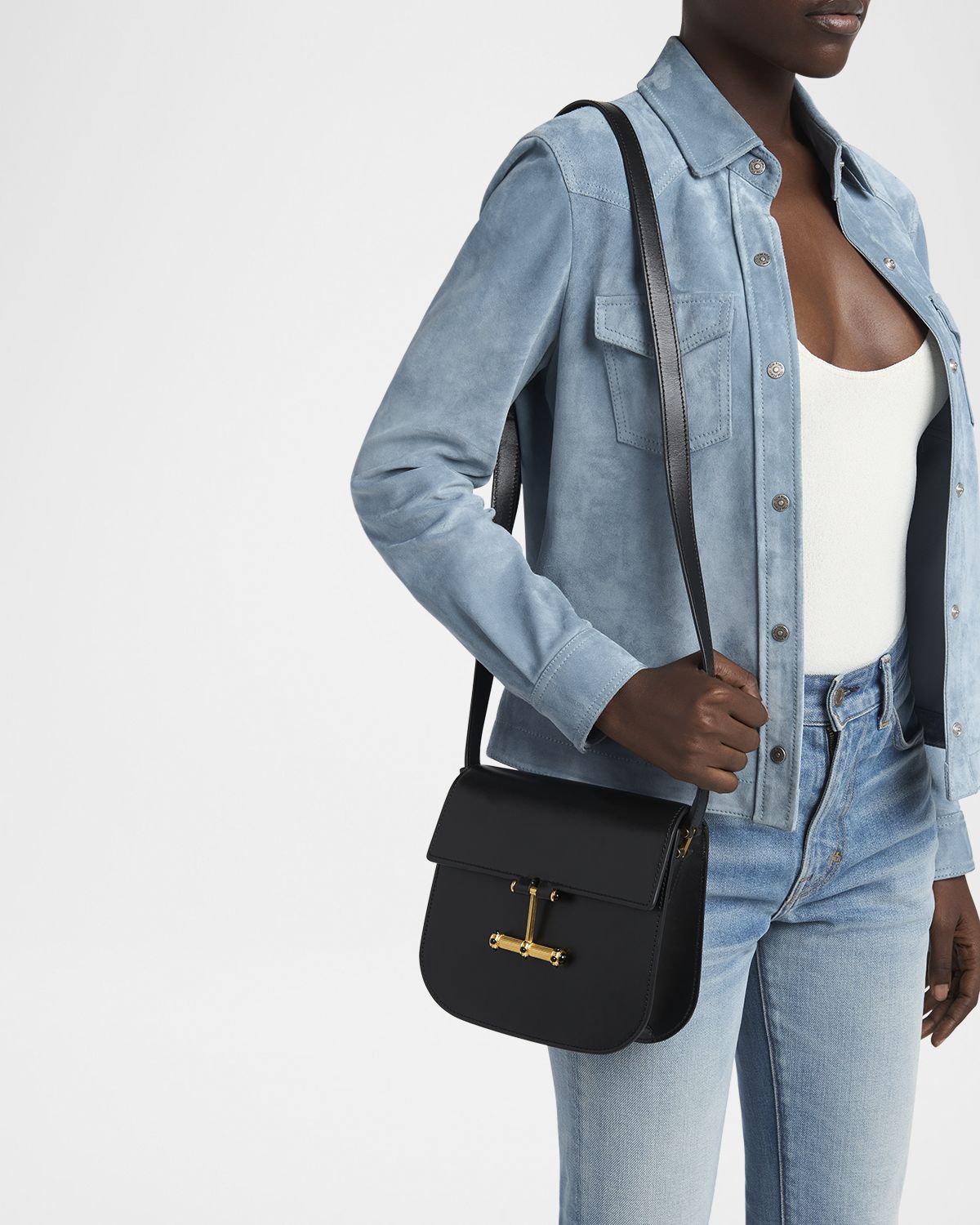 TOM FORD Tara Mini Flap Crossbody Bag in Leather