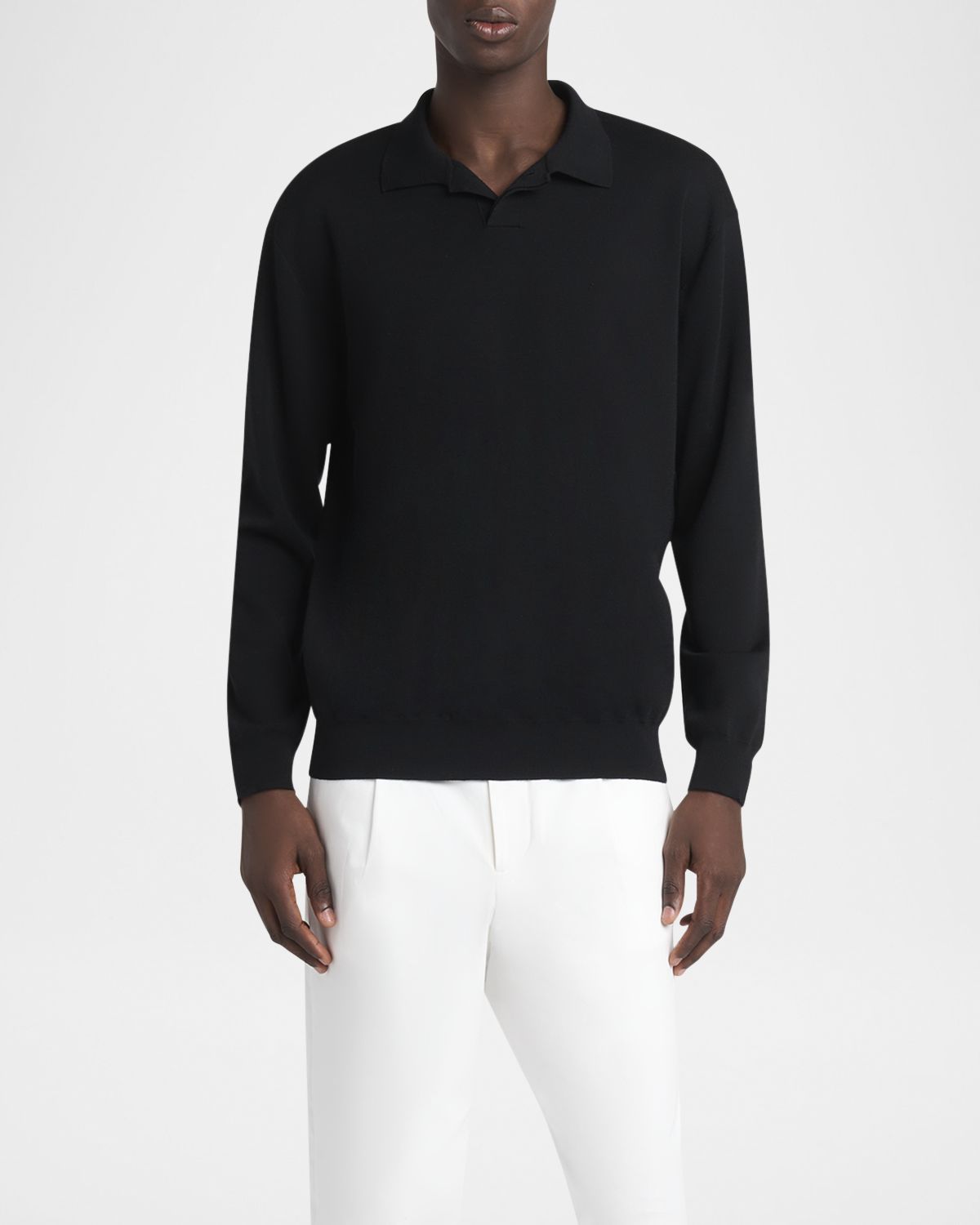 Giorgio Armani Men 's Milano Stitch Wool Polo Sweater