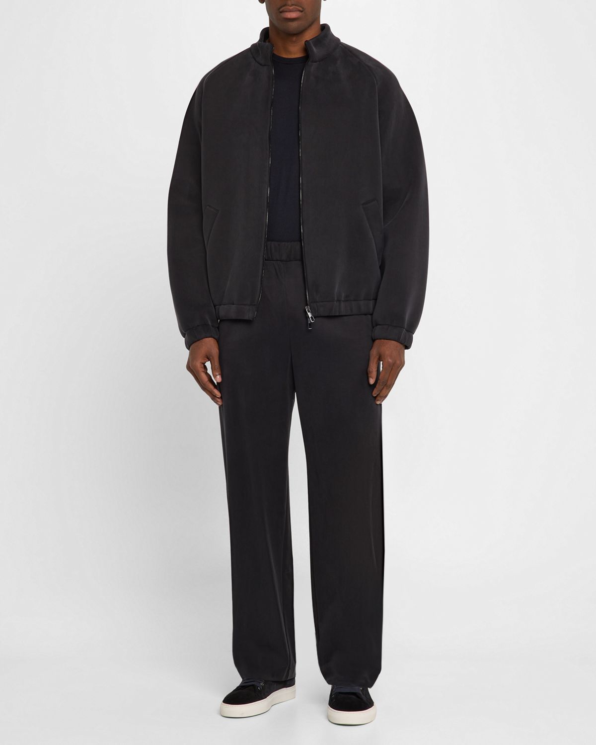 Giorgio Armani Men 's Cupro-Blend Jersey Blouson Jacket