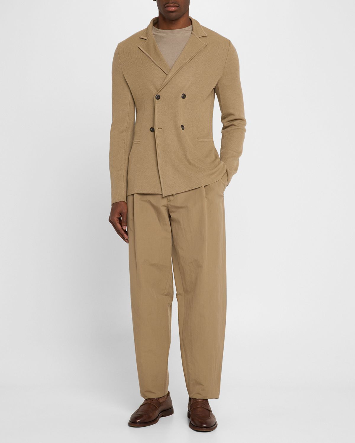 Giorgio Armani Men 's Wool-Cashmere Rib Stitch Blazer