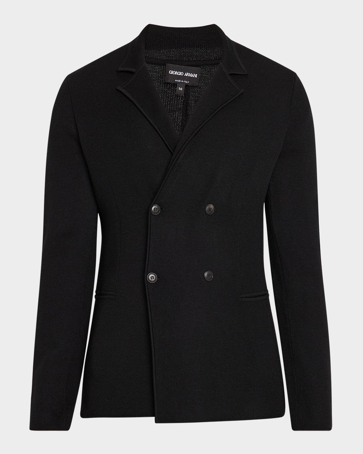 Giorgio Armani Men 's Wool-Cashmere Rib Stitch Blazer | Thumbnail 6 Giorgio Armani Men 's Wool-Cashmere Rib Stitch Blazer | Thumbnail 6