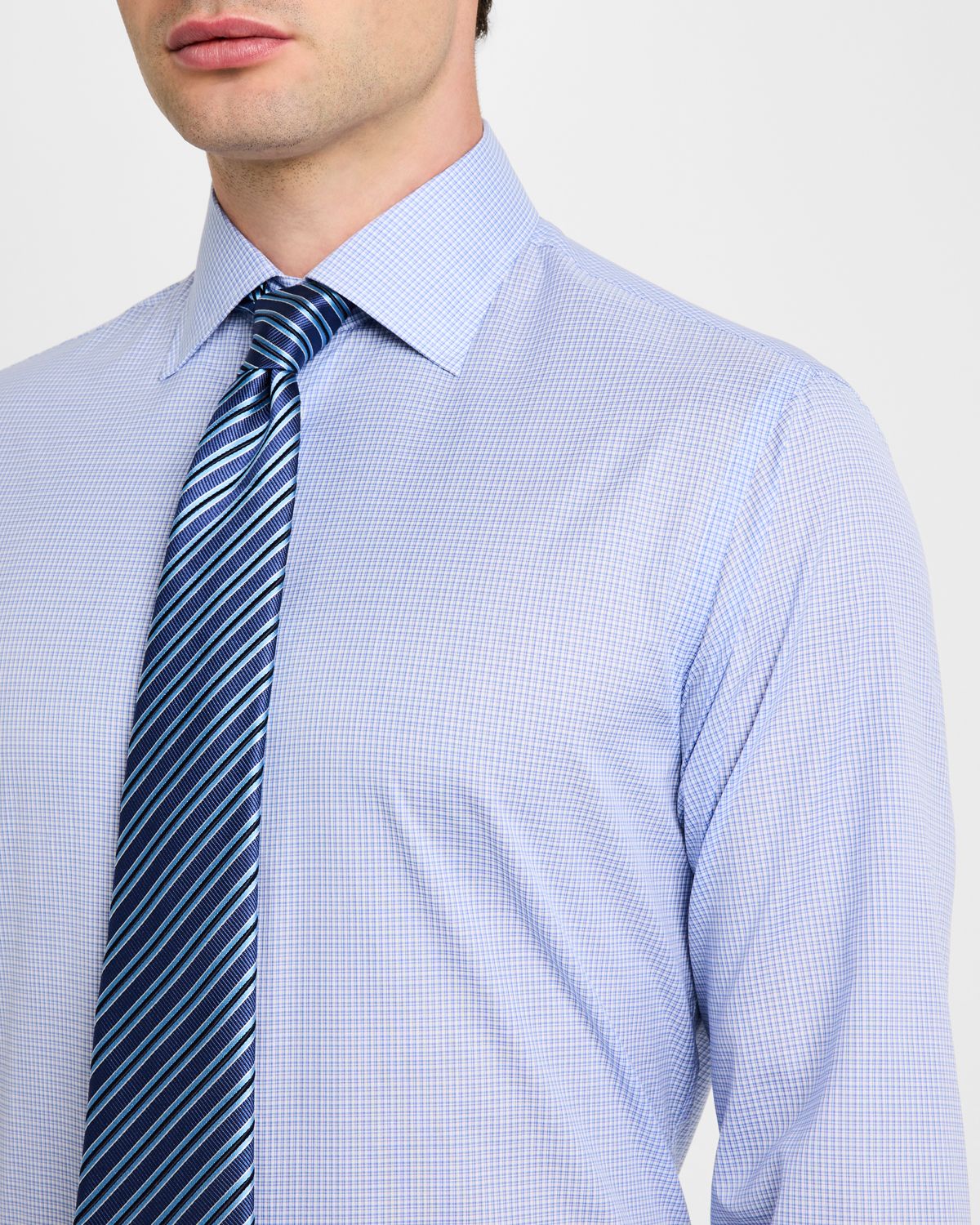 Giorgio Armani Men 's Micro-Grid Dress Shirt