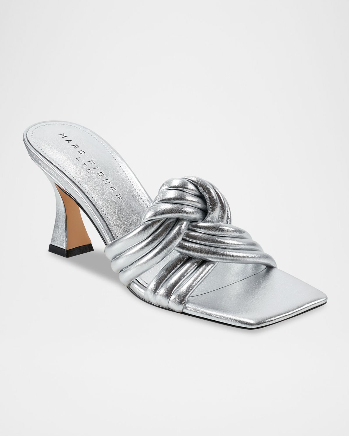 Marc Fisher LTD Dru Leather Knot Slide Sandals