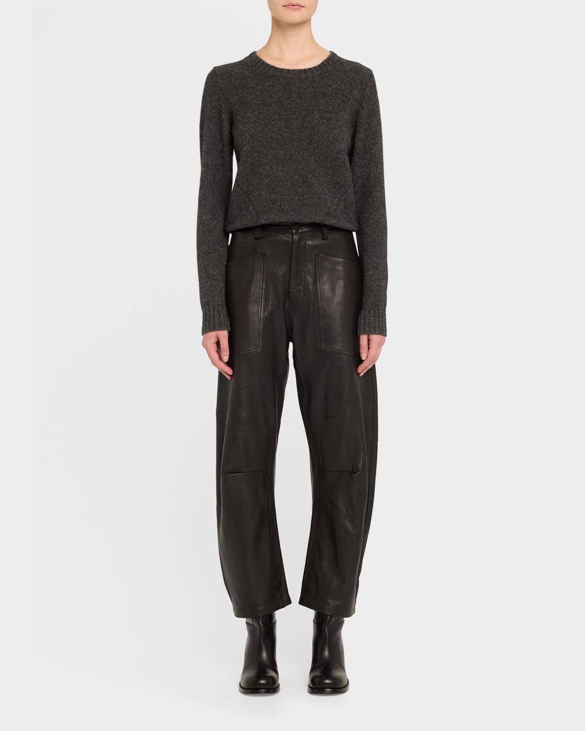 Nili Lotan Shon Barrel Leather Pants