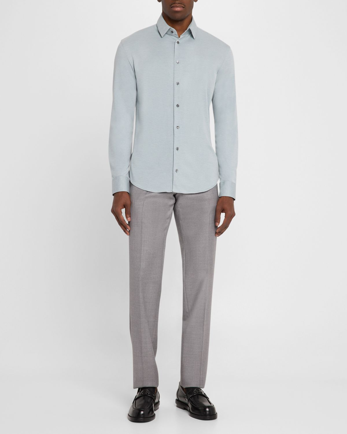 Giorgio Armani Men 's Flex Tortona Cotton Jersey Sport Shirt