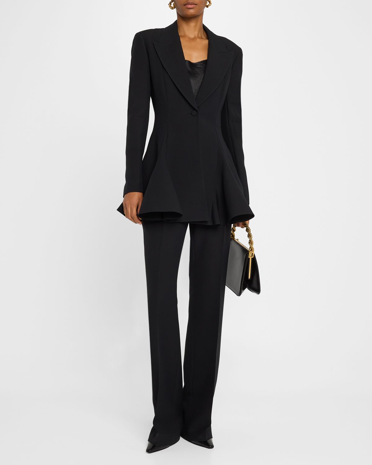Lafayette 148 New York Saint Marks Straight Wool-Silk Pants