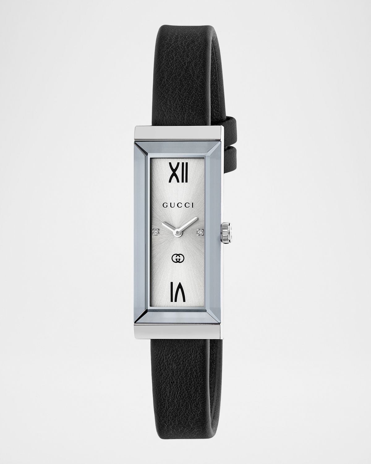 Gucci 14x34mm G-Frame Small Rectangular Watch with Leather Strap