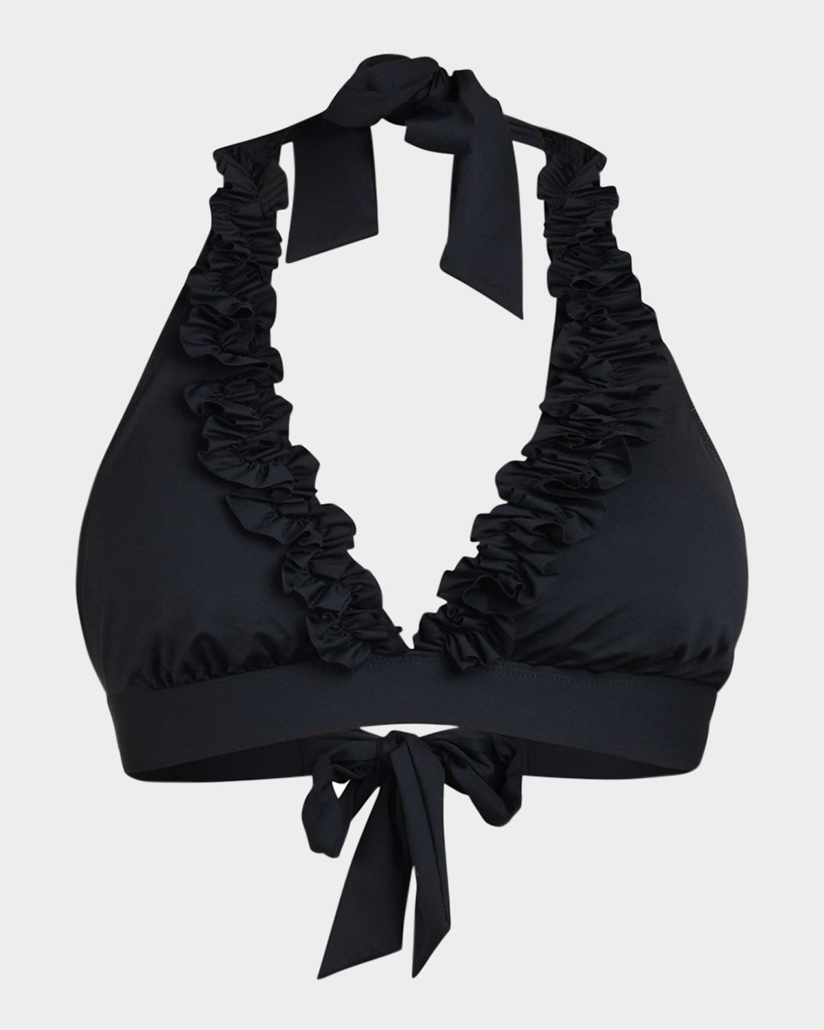 La Blanca Ruffle Banded Tall Triangle Bikini Top