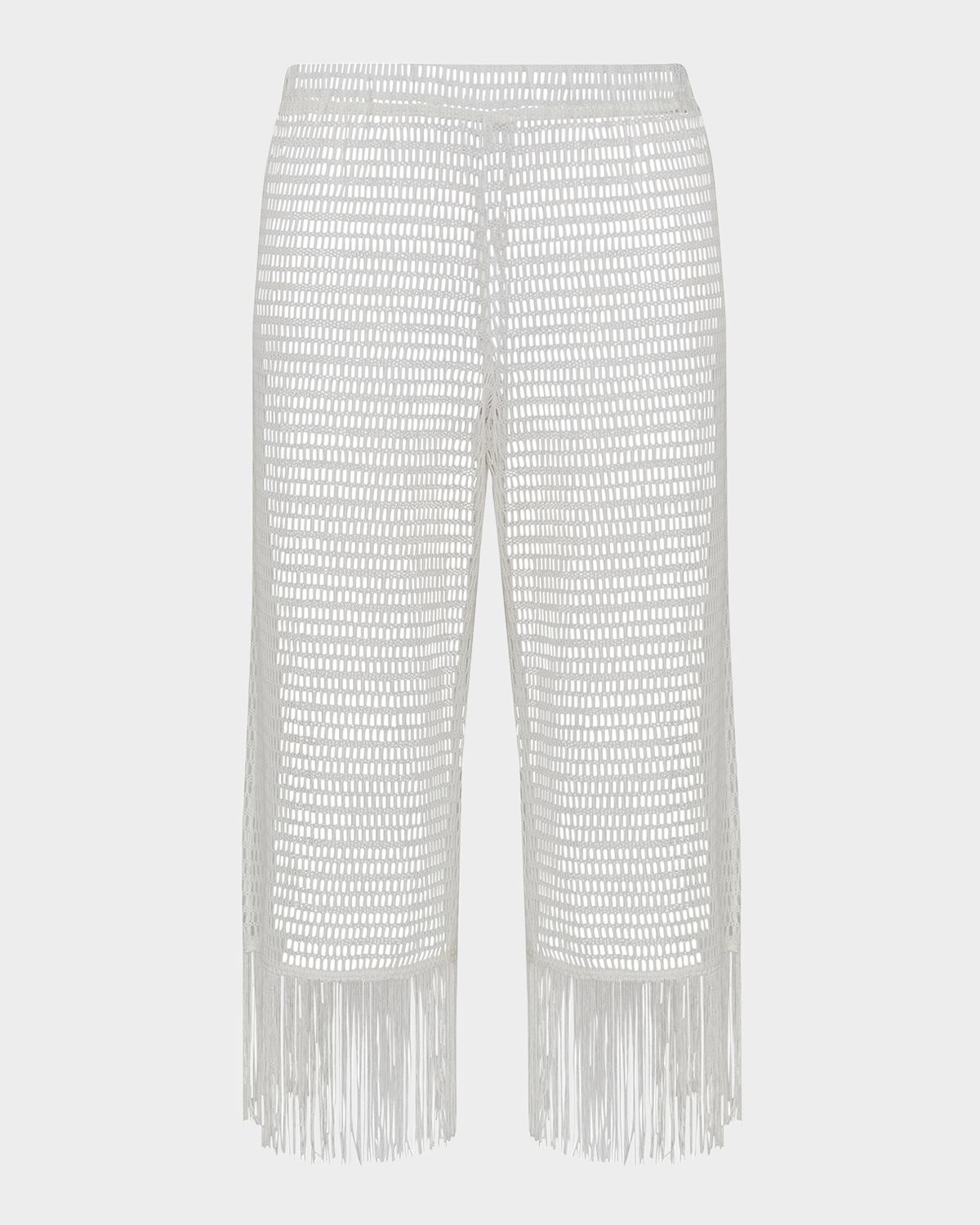 La Blanca Open-Knit Crochet Cropped Pants