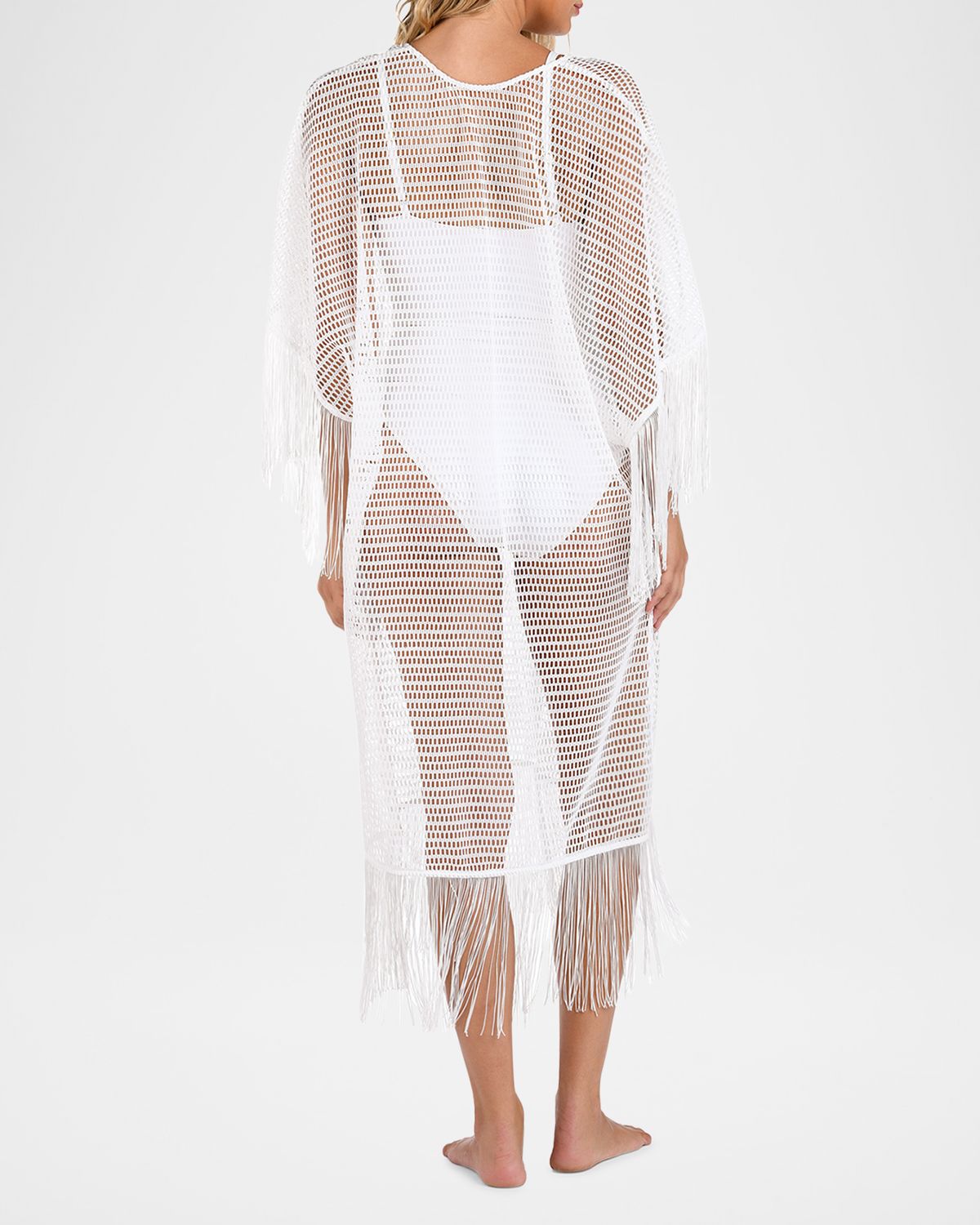 La Blanca Open-Knit Crochet Caftan Coverup | Thumbnail 3