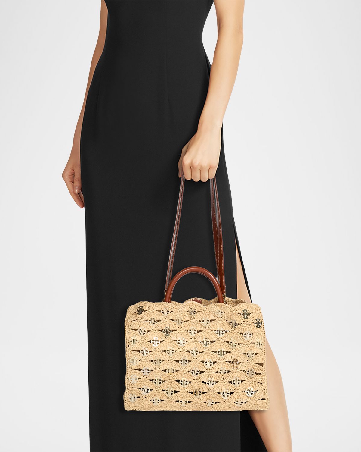 Rabanne Sac a Main Disc-Link Raffia Tote Bag | Thumbnail 5 Rabanne Sac a Main Disc-Link Raffia Tote Bag | Thumbnail 5