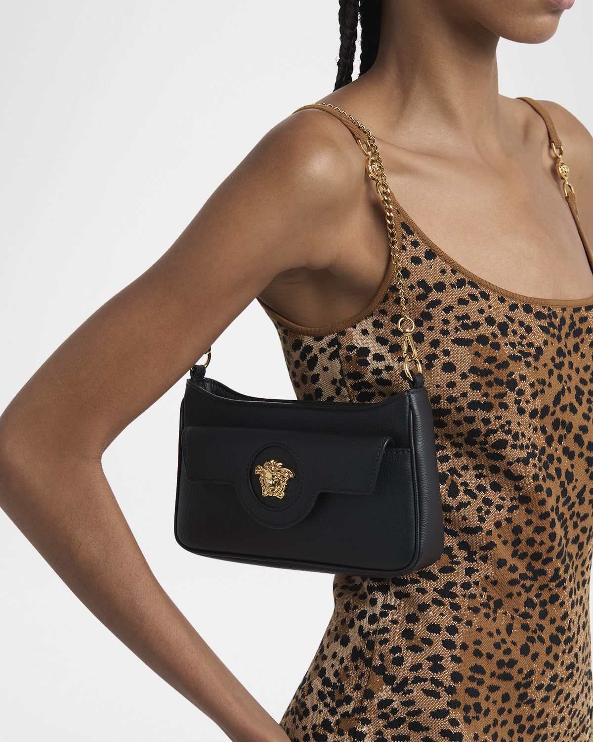 Versace La Medusa Mini Leather Crossbody Bag