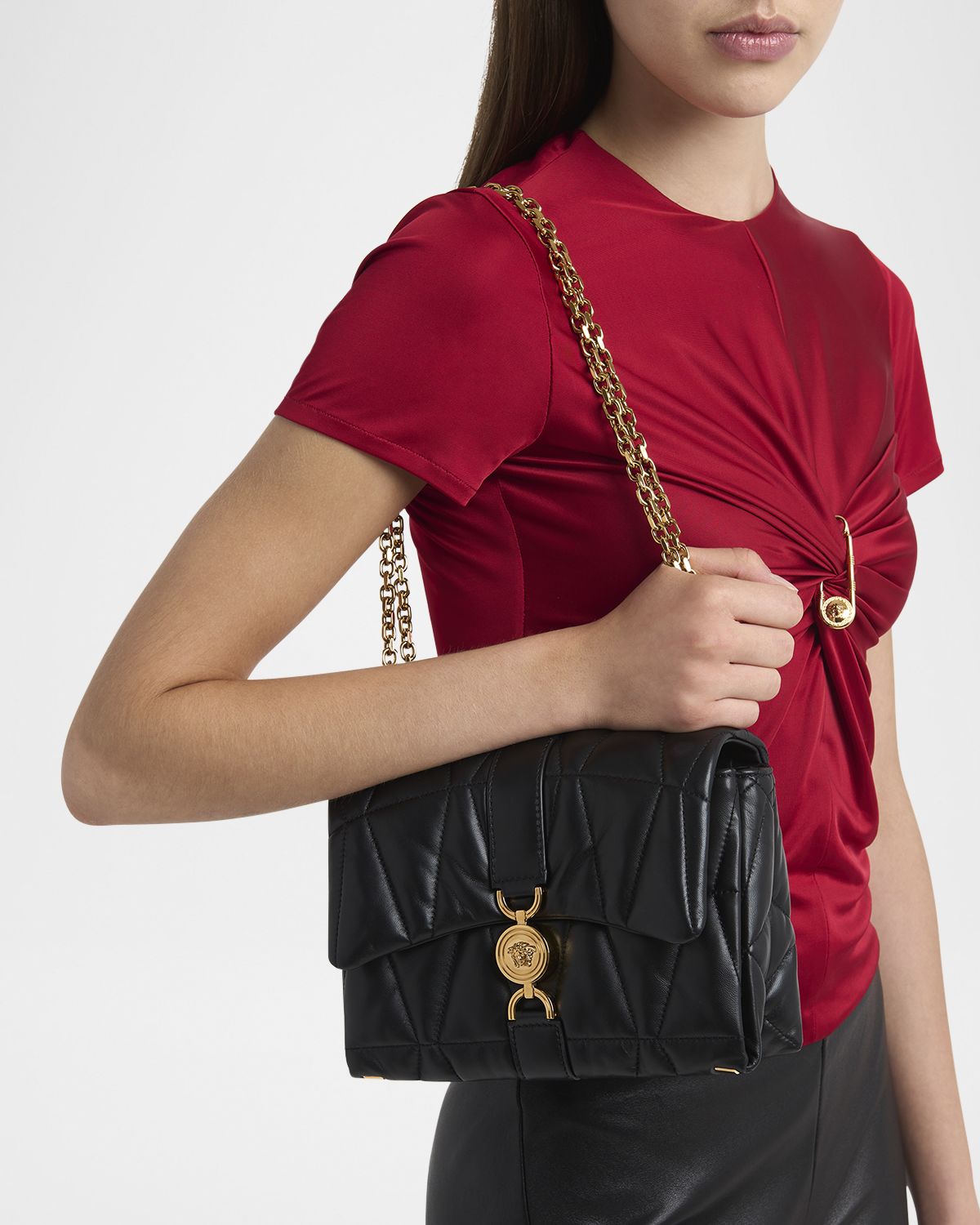 Versace Medusa 95 Quilted Leather Shoulder Bag