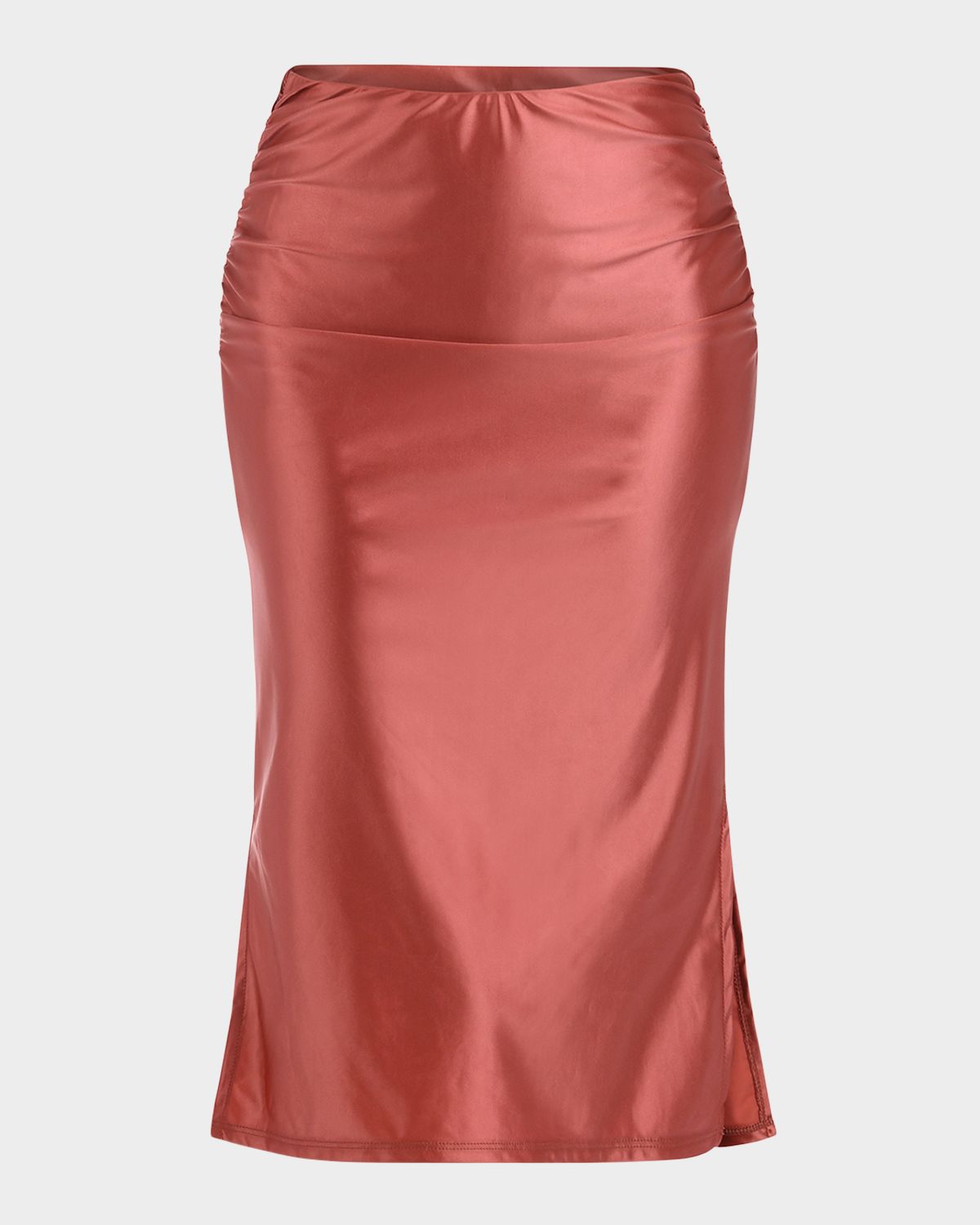 La Blanca Shirred Skirt with Side Slits