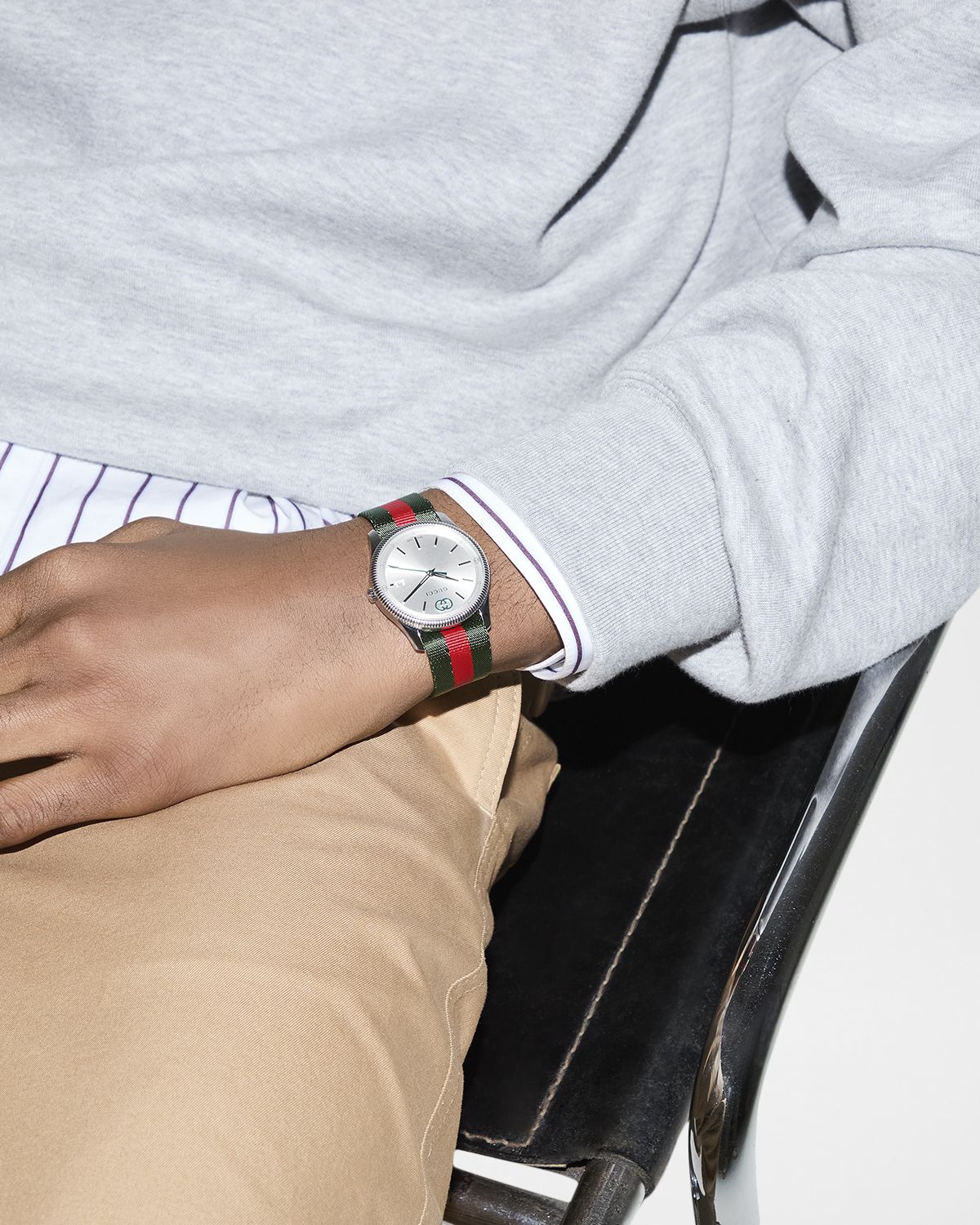 Gucci Men 's G-Timeless Green and Red Nylon-Strap Watch, 38mm