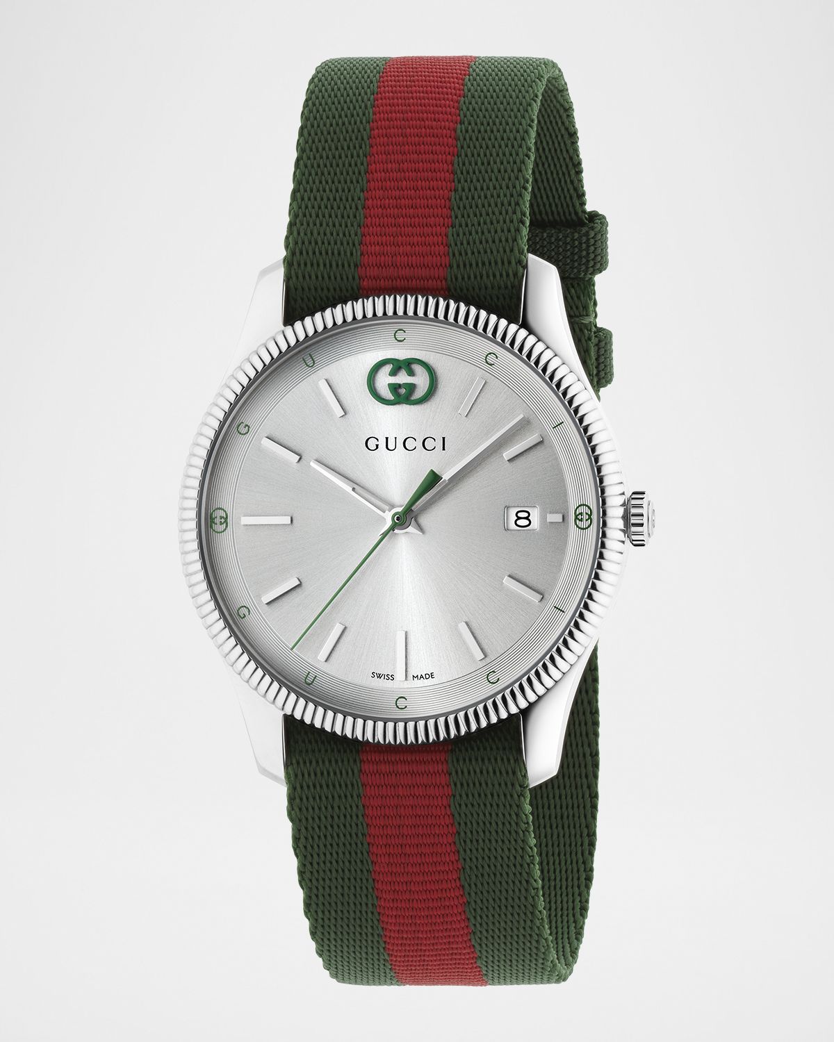 Gucci Men 's G-Timeless Green and Red Nylon-Strap Watch, 38mm
